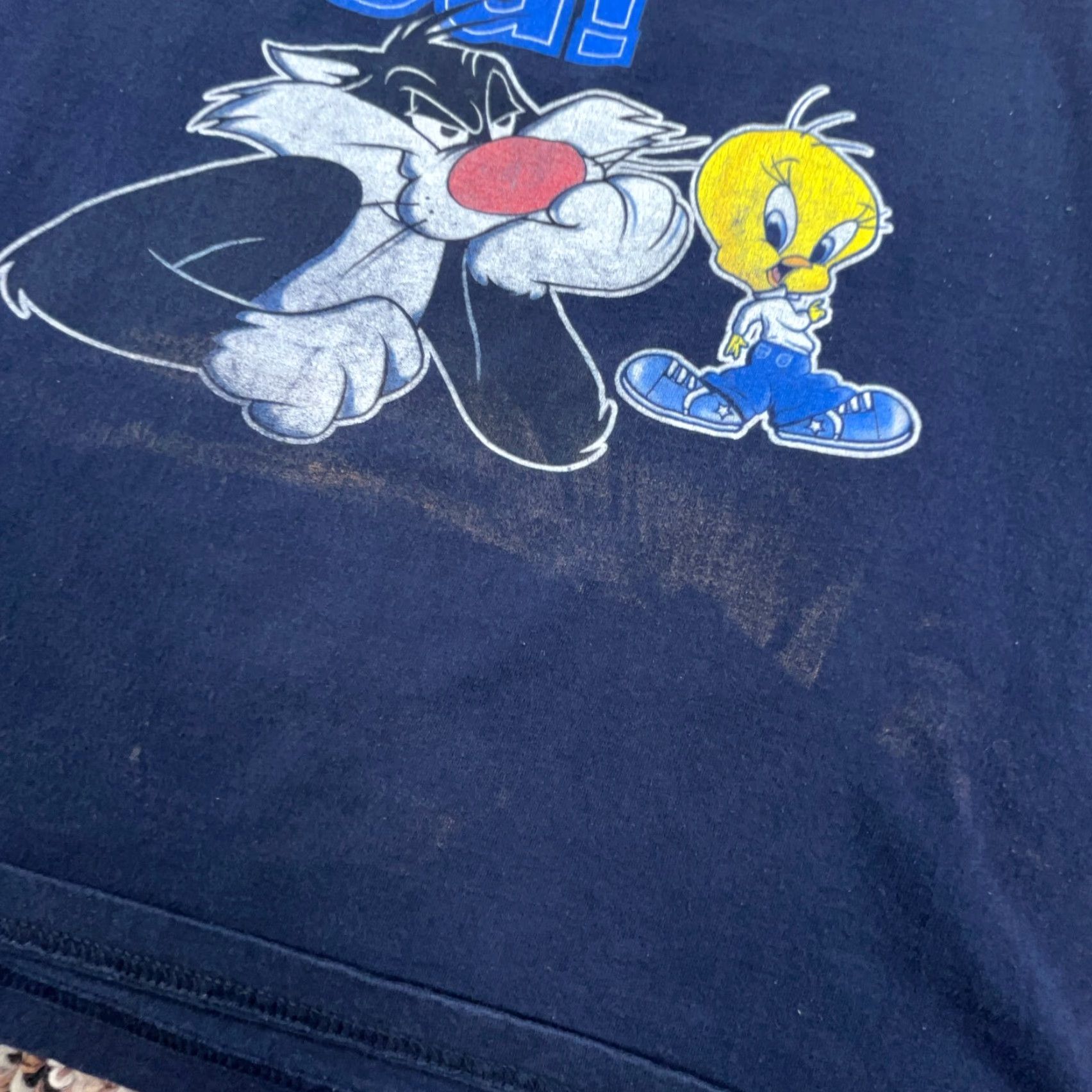 Vintage VINTAGE Looney Tunes Shirt Men XL Blue Tweety Bird Sylvester Tee 90s Y2K 2000s Ta- Shirt Tee Logo Print Cartoon USA Melange Size US XL / EU 56 / 4 - 3 Thumbnail