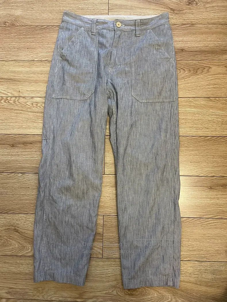 Nigel Cabourn Nigel Cabourn Vintage Blue and White Fine Stripe Work Pant Size US 32 / EU 48 - 1 Thumbnail