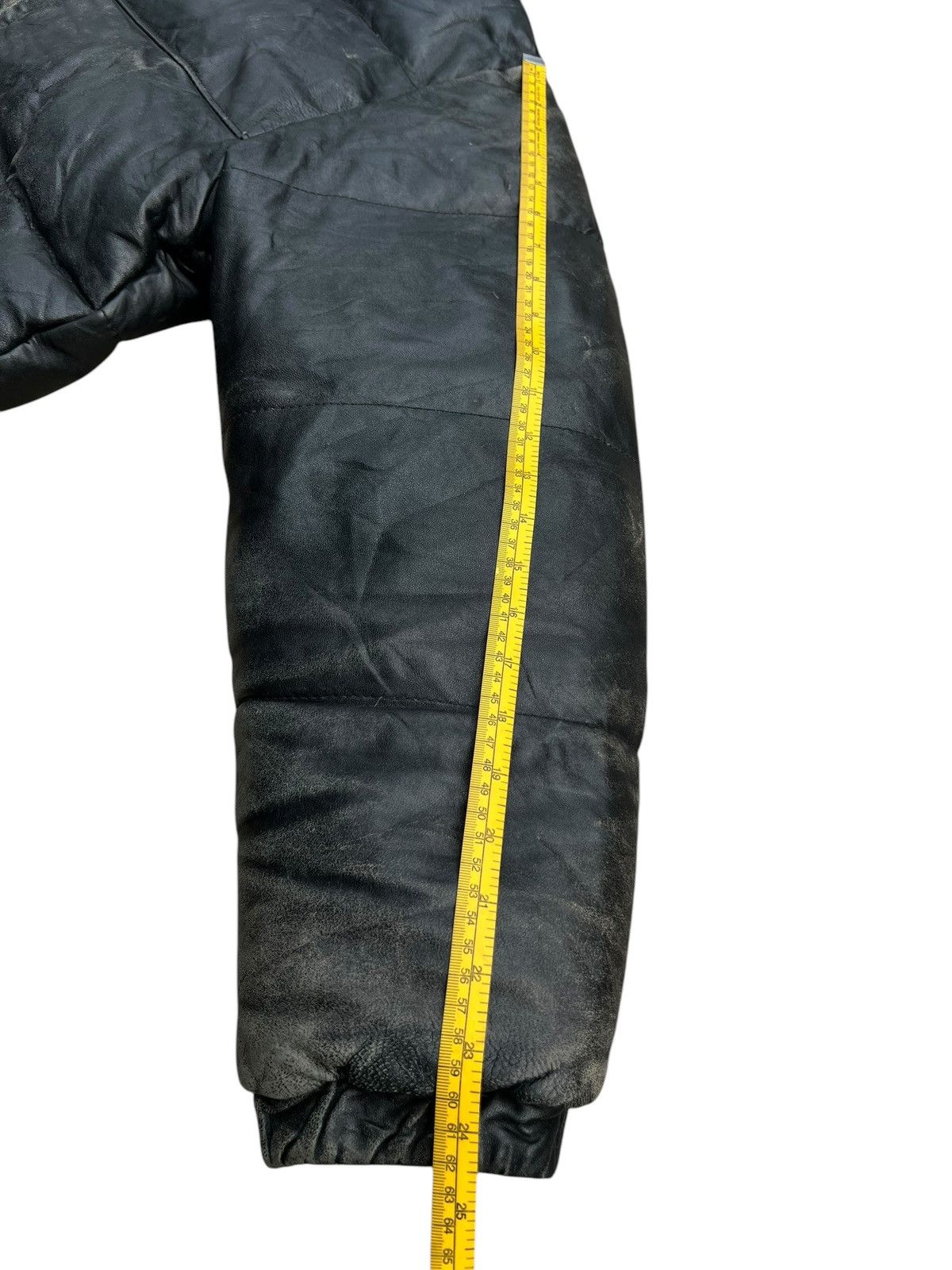 Schott × Vintage Vintage Schott Black Leather Puffer Down Jacket Size US M / EU 48-50 / 2 - 22 Thumbnail