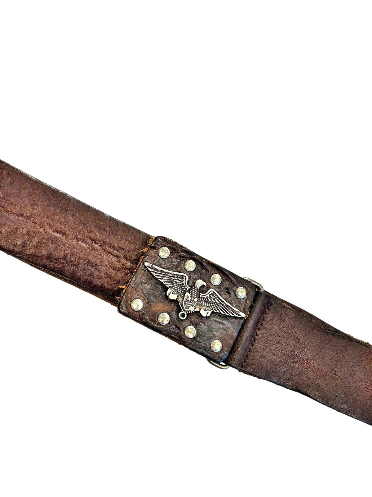 Vintage 70s 80s Vintage Brown Leather Metal Eagle Belt Retro Size ONE SIZE - 5 Thumbnail