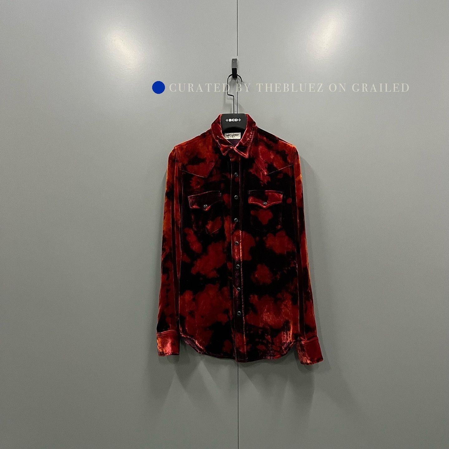 Saint Laurent Paris Vibrant Tie-Dye Velvet Button-Up Shirt Size US M / EU 48-50 / 2 - 1 Thumbnail