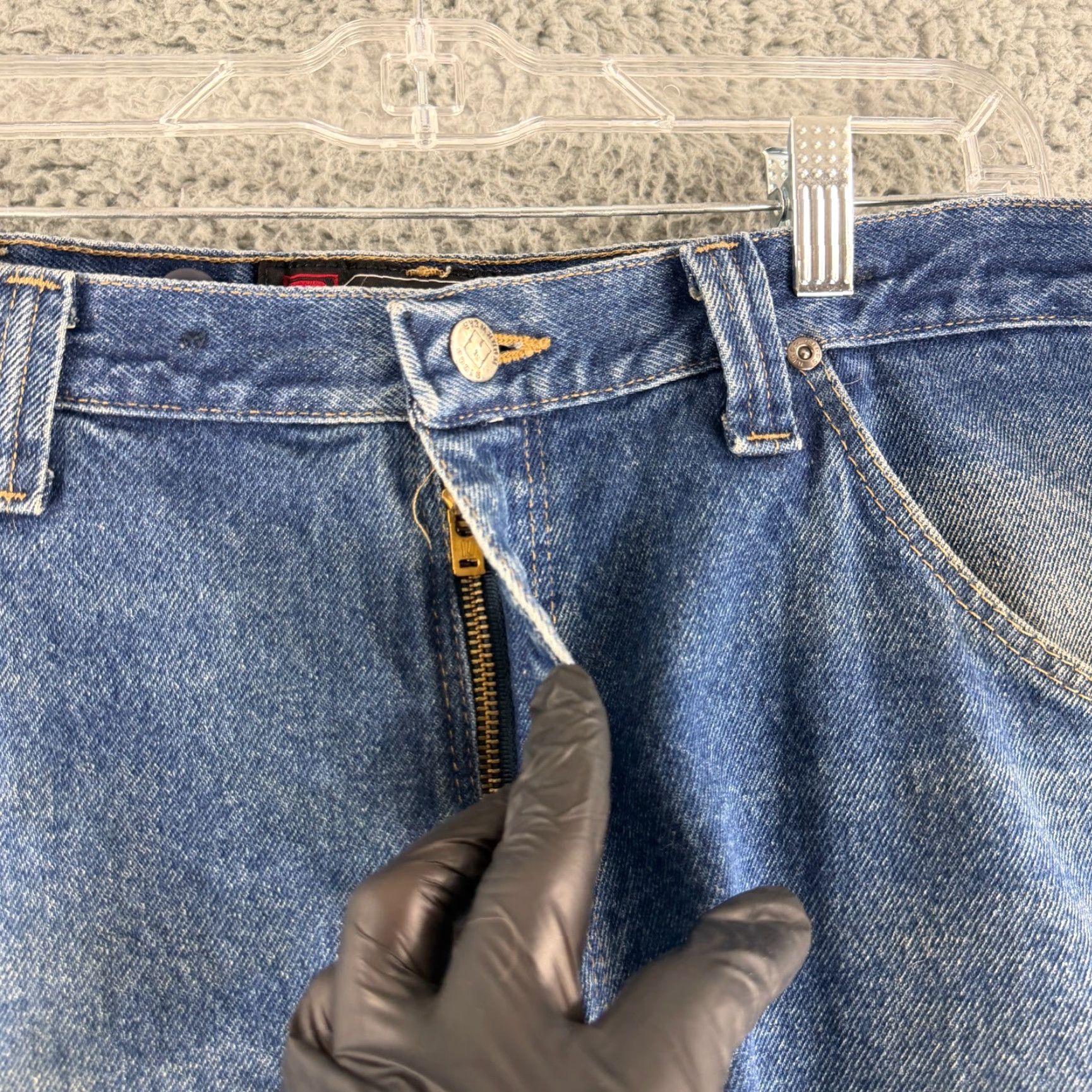 Wrangler VINTAGEWrangler Carpenter Jeans Mens 38x32 Blue Denim Double Knee Wrangler Riggs Workwear Jeans Mens Size 38x32 Blue Denim Size US 38 / EU 54 - 4 Thumbnail