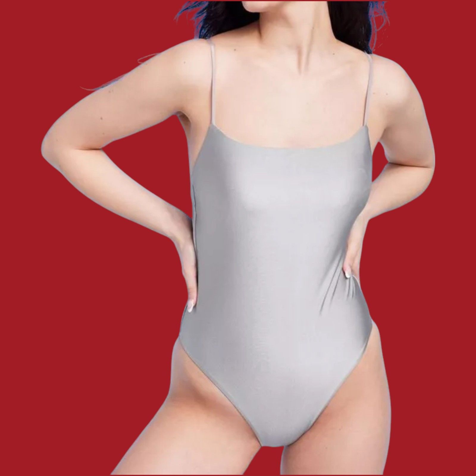 Other Shade & Shore - Women's Square Neck High Leg Cheeky Swimsuit Size ONE SIZE - 1 Thumbnail