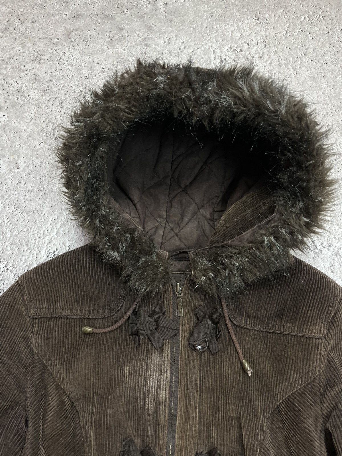Other Y2K Corduroy Faux Fur Hood Jacket Duffle Style Coat Size M Size US M / EU 48-50 / 2 - 7 Thumbnail