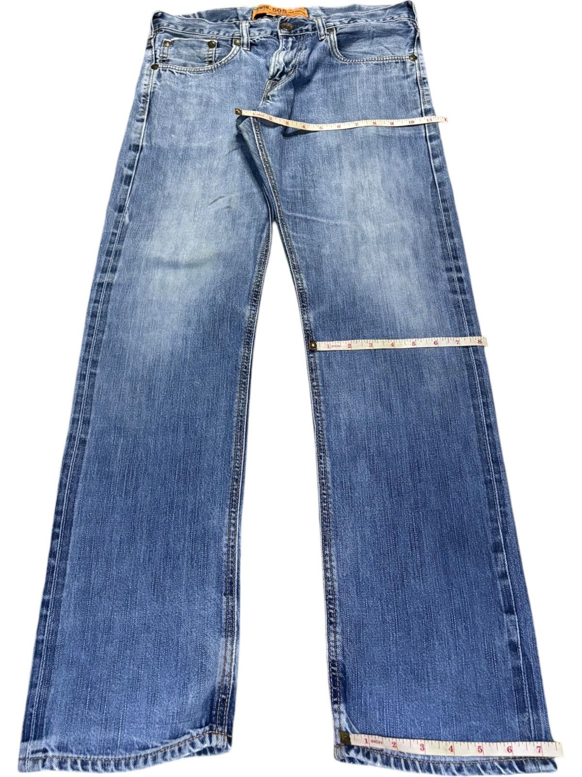 Edwin × Japanese Brand Vintage Japanese Edwin Selvage Buckle Back Slim Jeans Size US 32 / EU 48 - 15 Thumbnail