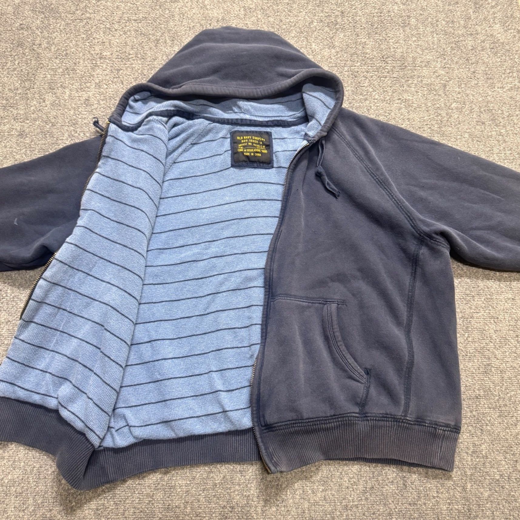 Old Navy VINTAGE Old Navy Jacket 2XL Blue Mens Full Zip Thermal Lined Cotton Windbreaker Stained Surplus Distressed 2XLT Adult Mens Size US XXL / EU 58 / 5 - 2 Thumbnail