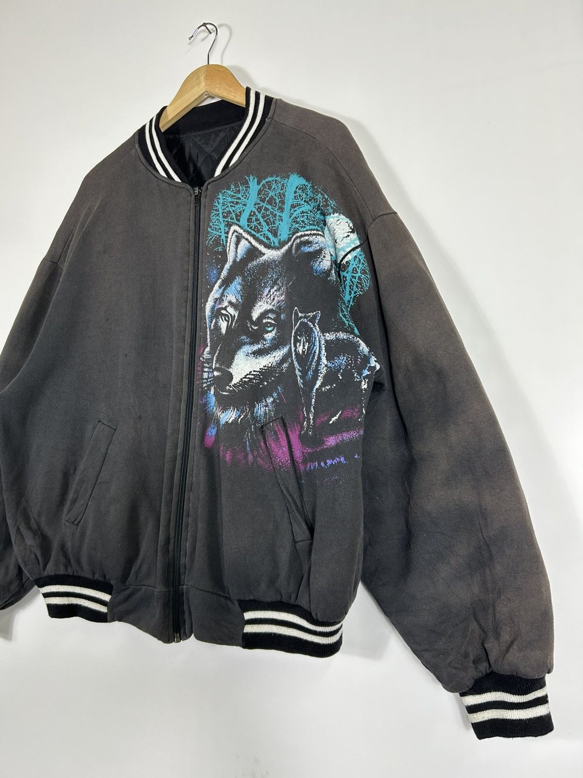Vintage ⚡️Vintage 90’s Animal Baggy Bomber Jacket Size US L / EU 52-54 / 3 - 3 Thumbnail