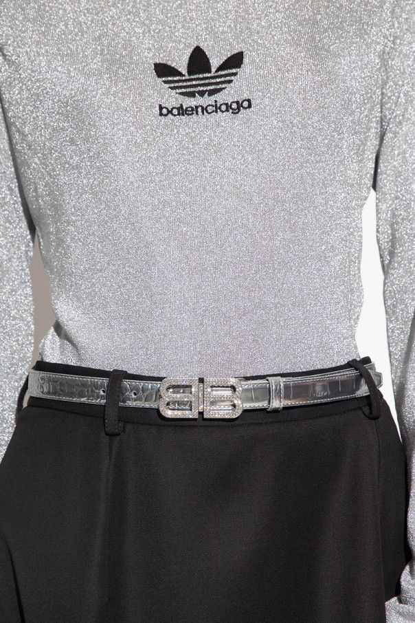 Balenciaga o1mt1gz1024 Size: 80 / BB Hourglass Thin Belt Crocodile Size ONE SIZE - 2 Thumbnail