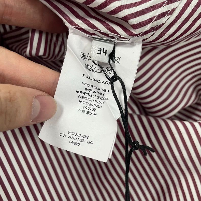 Balenciaga Balenciaga size 34 Logo shirt with blue and pink stripes a Size M / US 6-8 / IT 42-44 - 5 Thumbnail
