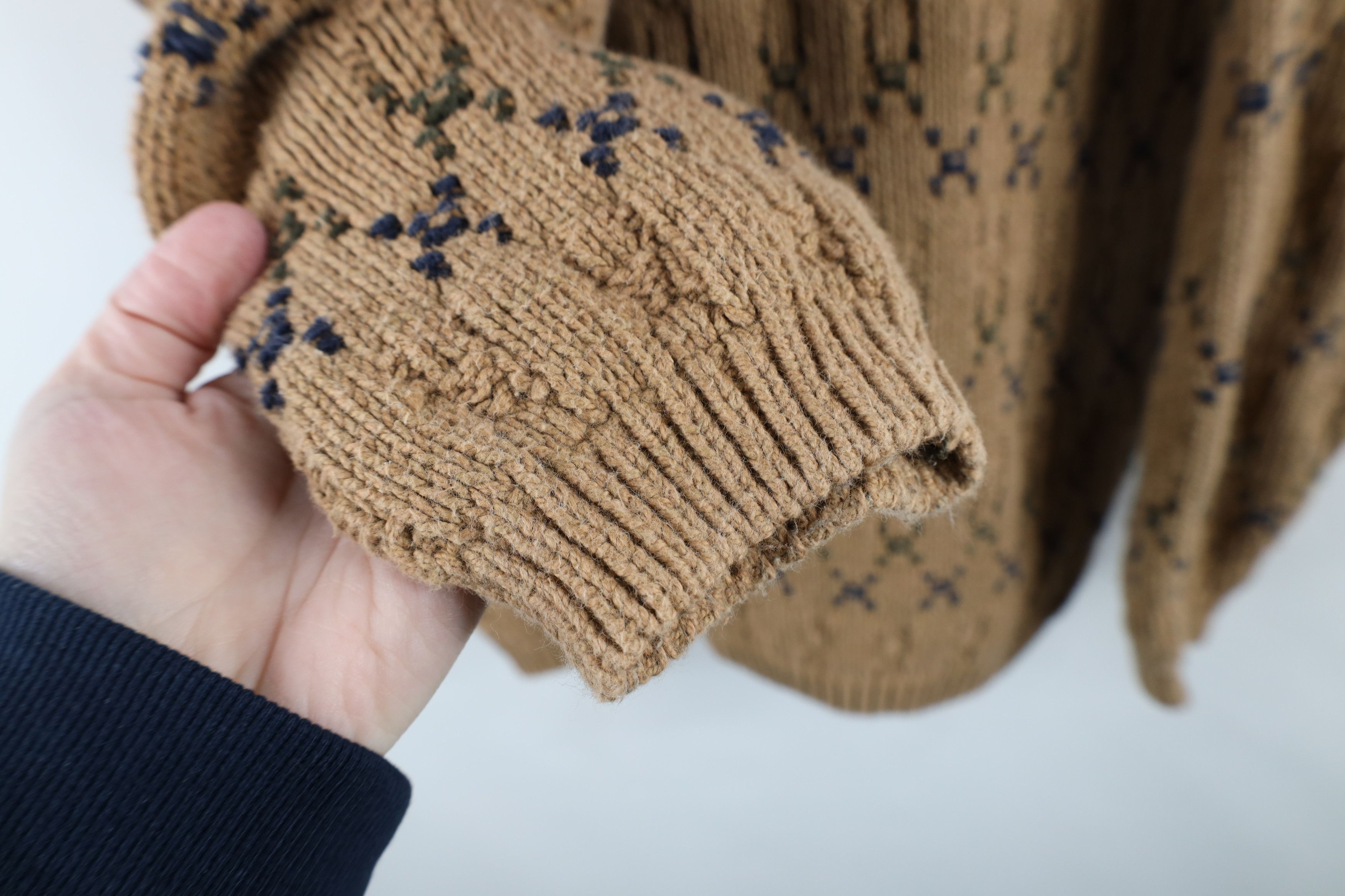 Vintage Vintage 90s Streetwear Textured Cotton Knit Sweater USA Size US L / EU 52-54 / 3 - 6 Thumbnail