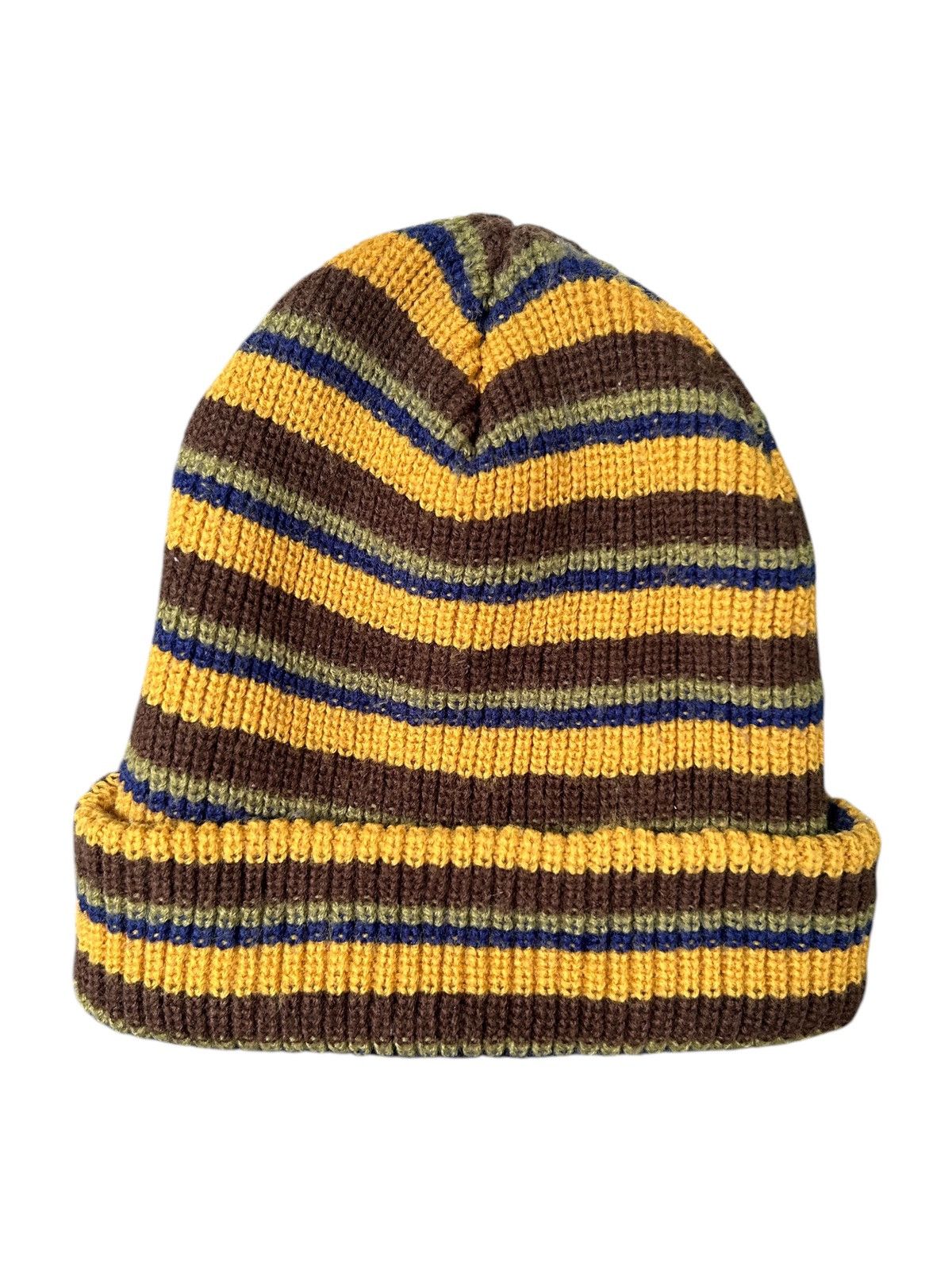 Japanese Brand × Kapital × Vintage Crochet Knitt stripe Beanie Hats Rare ☠️☠️ Size ONE SIZE - 1 Thumbnail