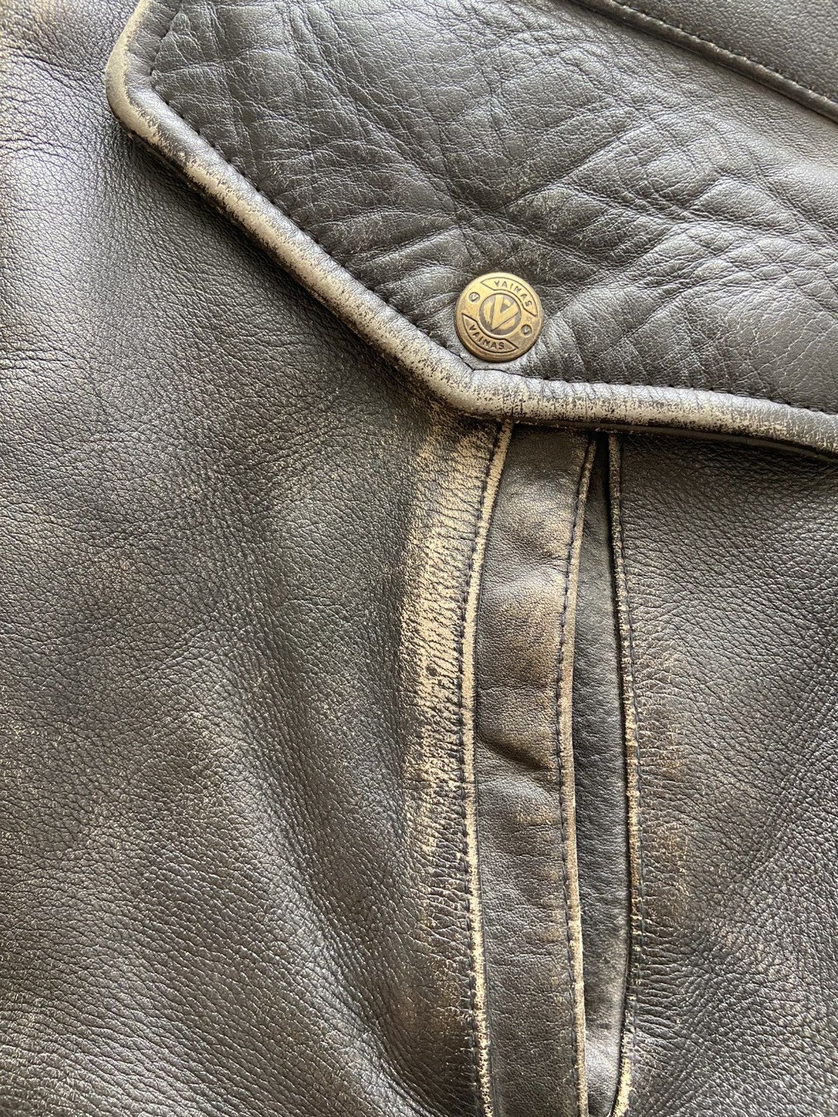 Genuine Leather Vintage real heavy leather bomber jacket Size US XXL / EU 58 / 5 - 7 Thumbnail