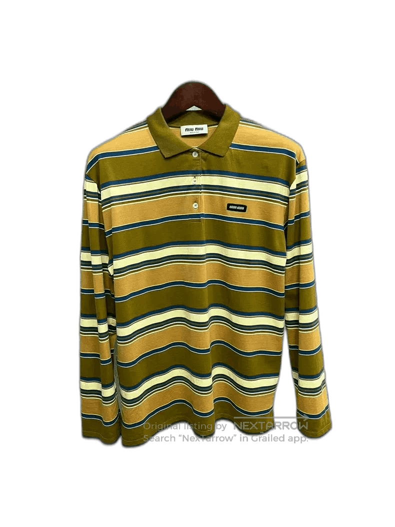 Miu Miu Miumiu Striped Long Sleeve Polo Shirt. Size US S / EU 44-46 / 1 - 1 Thumbnail