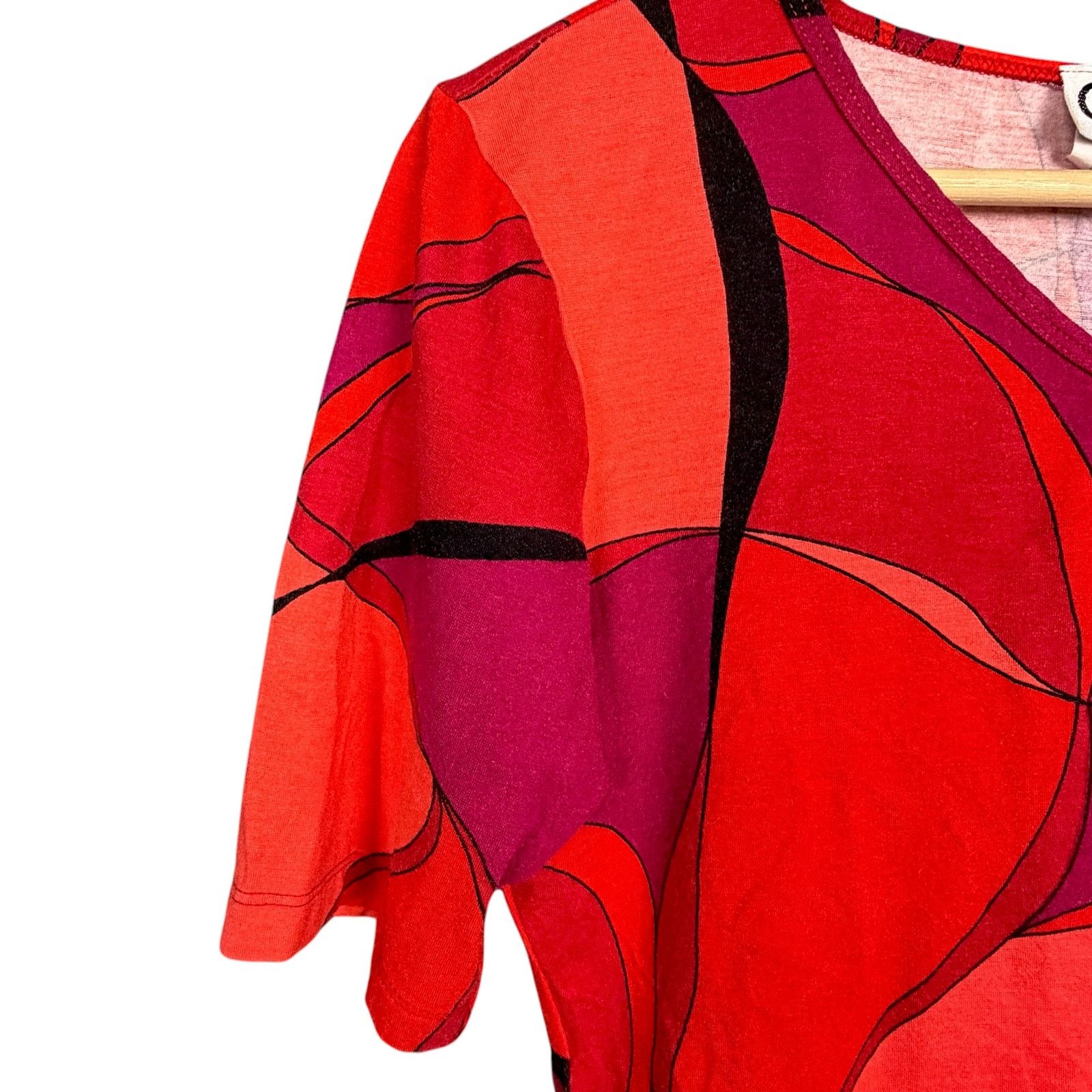 Other Vintage Clio Brand Made In USA Women’s Med Abstract Blouse Size M / US 6-8 / IT 42-44 - 7 Thumbnail