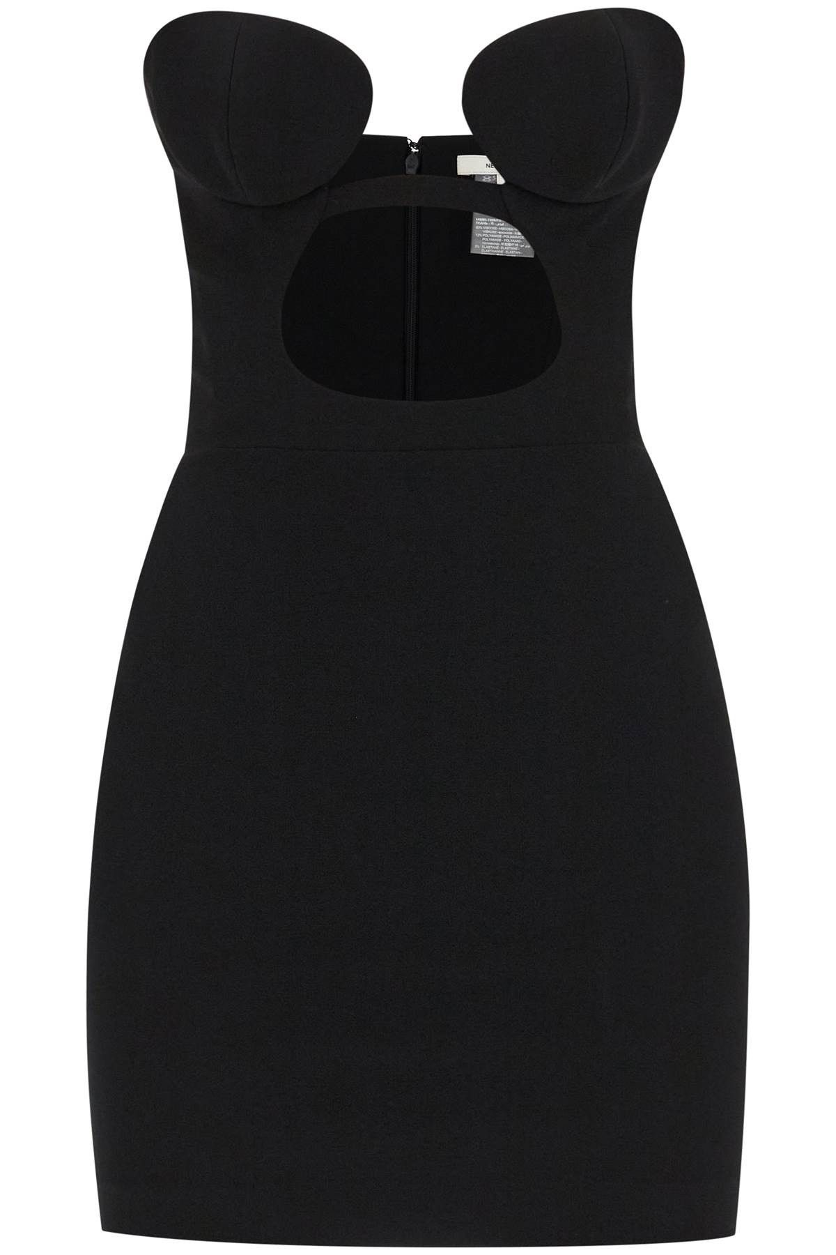 image of Nensi Dojaka Mini Bustier Dress With Cut-Out in Nero, Women's (Size Small)