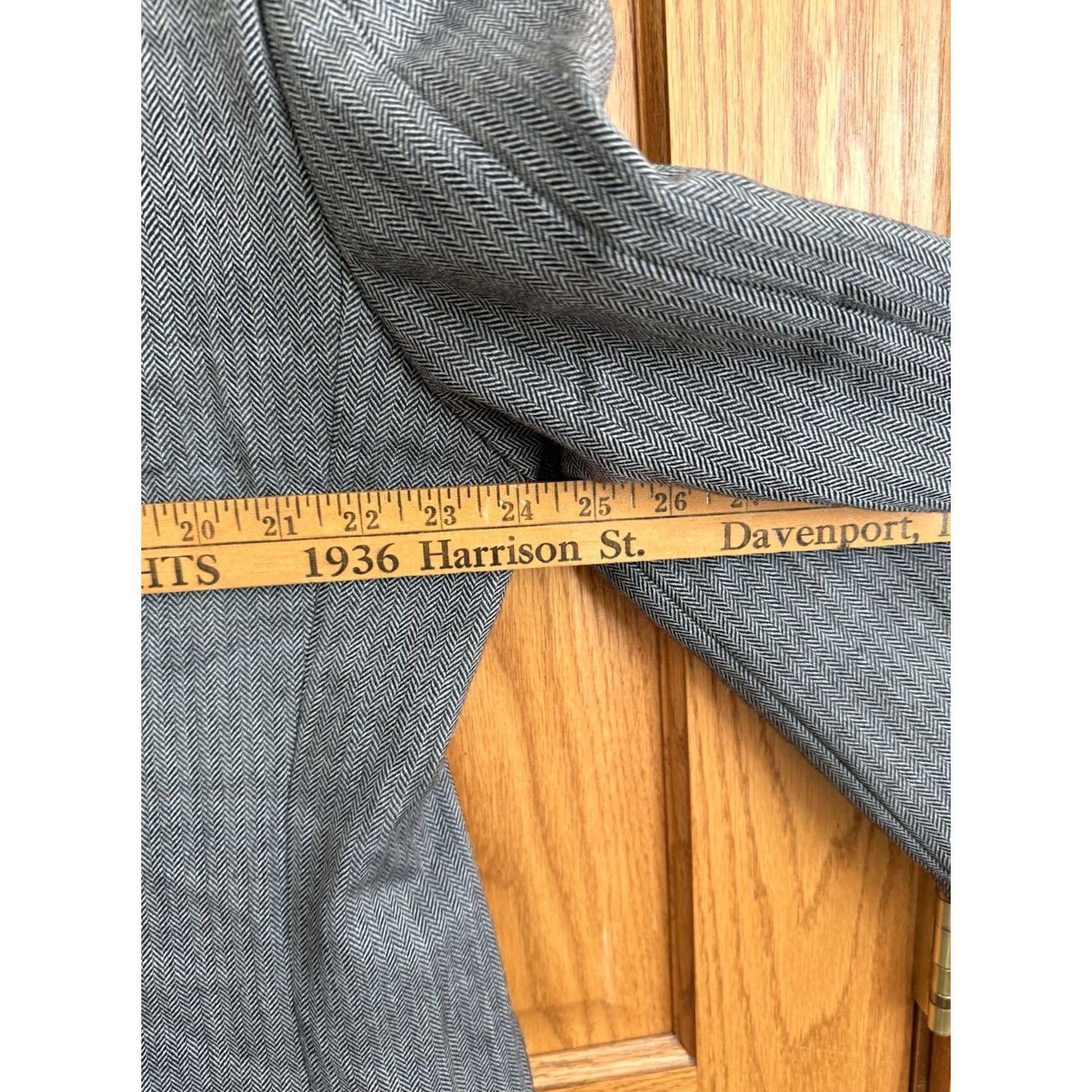 Ralph Lauren LAUREN RALPH LAUREN Blazer Mens 46L Wool Tweed Herringbone Notch Lapel 2-Button Single-Breasted Brown Tan Vintage? No Size 46R - 5 Thumbnail