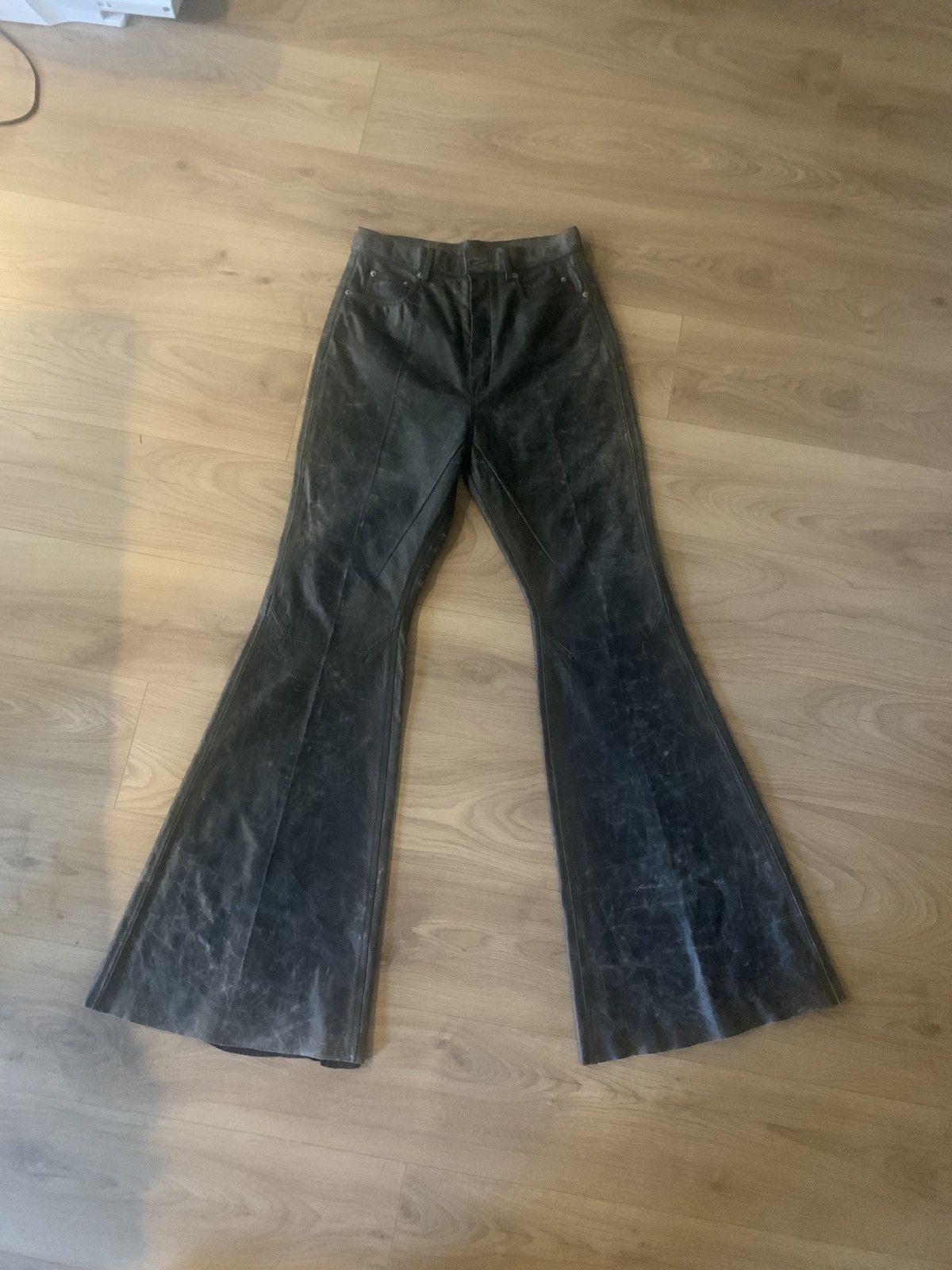 Rick Owens Rick Owens Bolan Bootcut Leather Pants Size US 30 / EU 46 - 1 Thumbnail