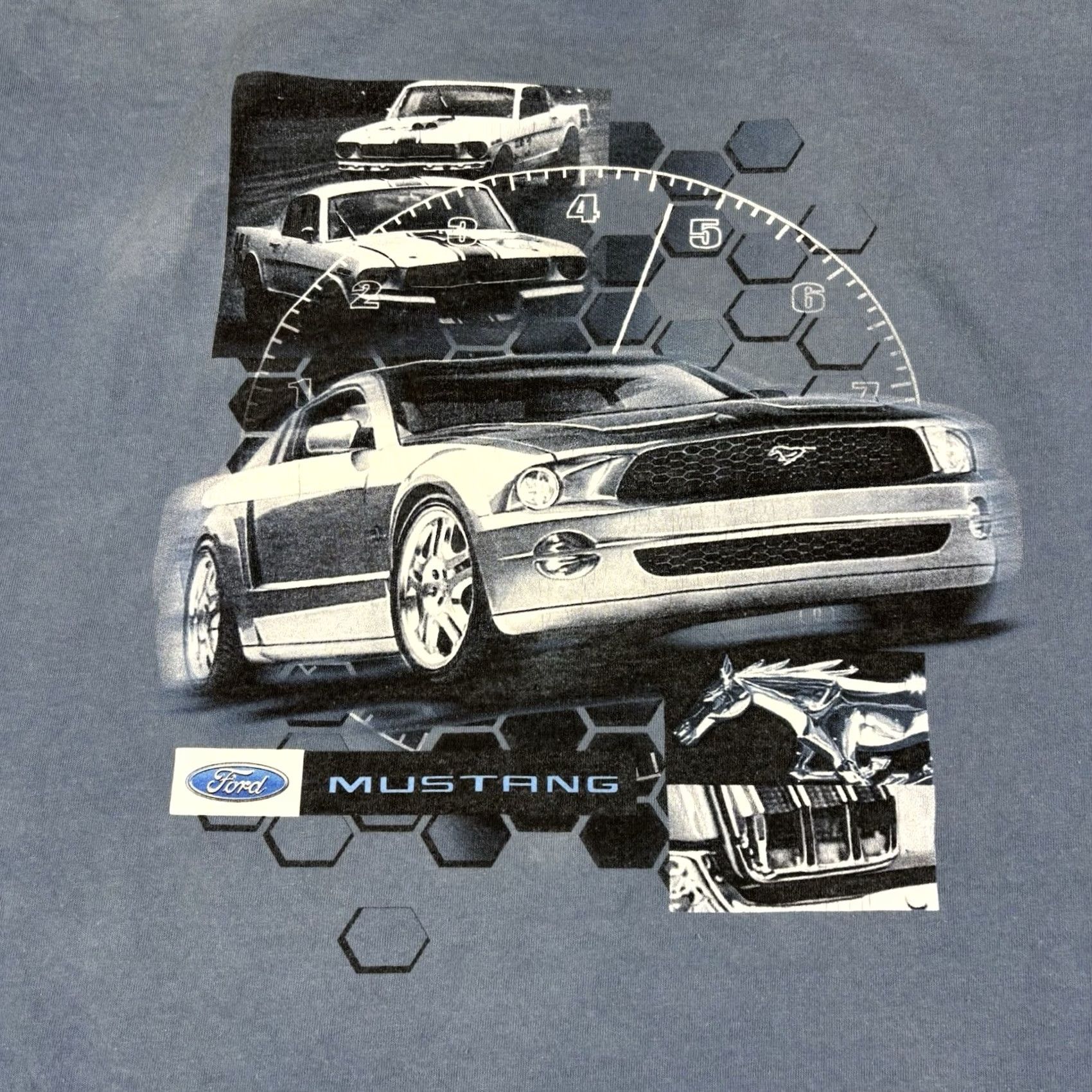 Ford VINTAGE Ford Mustang Car Promo T Shirt Mens XL Blue Crew Neck Short Sleeve Graphic Print 90s Cars Classic Double-Sided Distressed Size US XL / EU 56 / 4 - 3 Thumbnail
