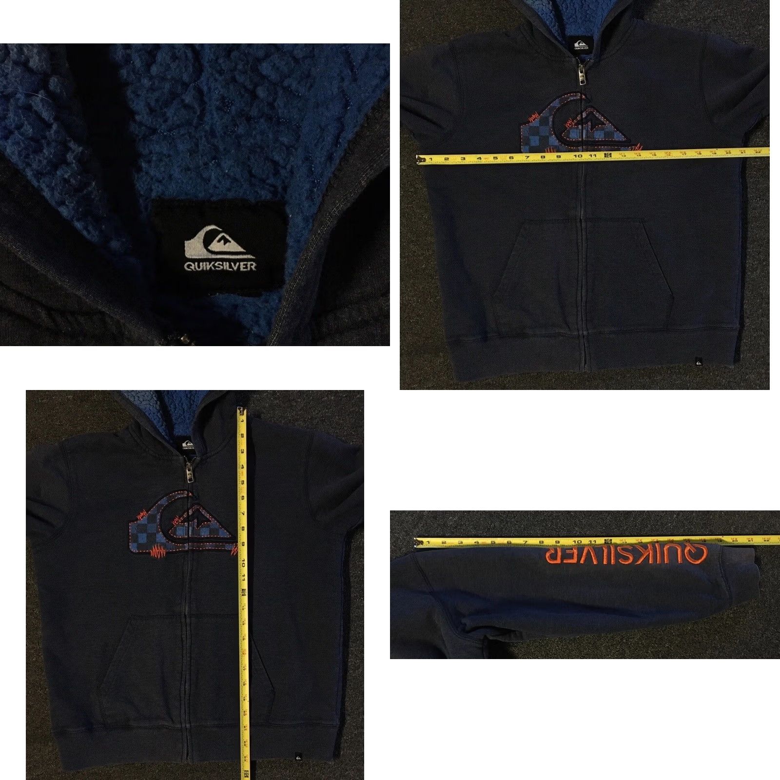 Billabong VINTAGE Quiksilver Faded Zip Hoodie XS Surf Grunge 90s Y2K Ocean Pacific Emo Goth Punk USA California Blues Size US XS / EU 42 / 0 - 9 Thumbnail