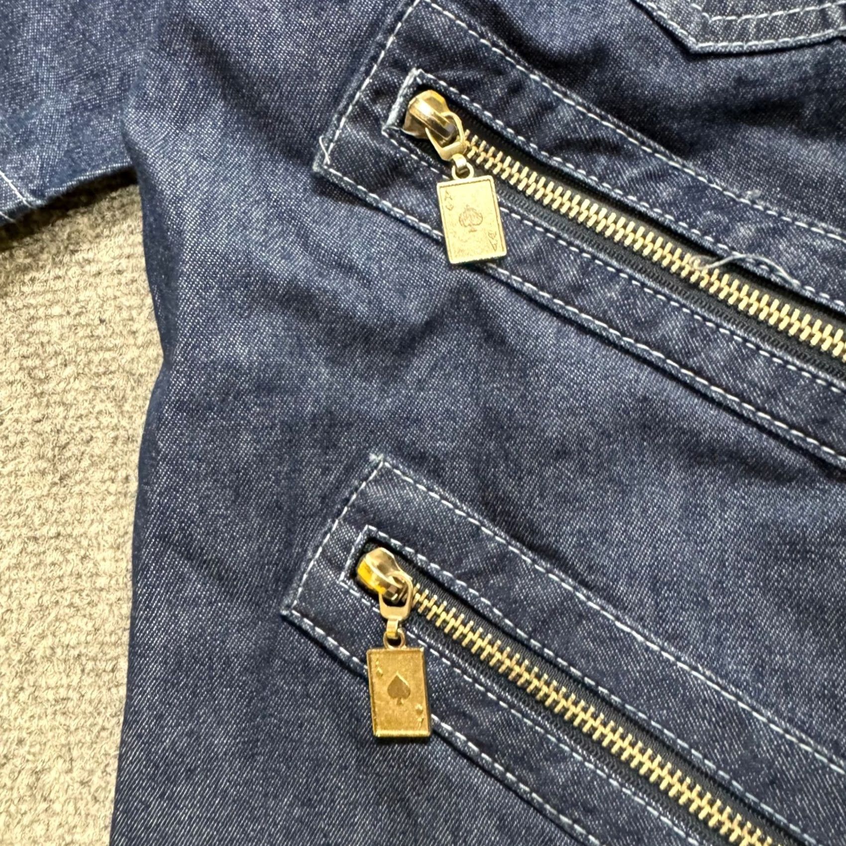 Denime VINTAGE Fox Short-sleeve Denim Work Shirt Mens XL Blue flap pockets 90s Size US XL / EU 56 / 4 - 4 Thumbnail