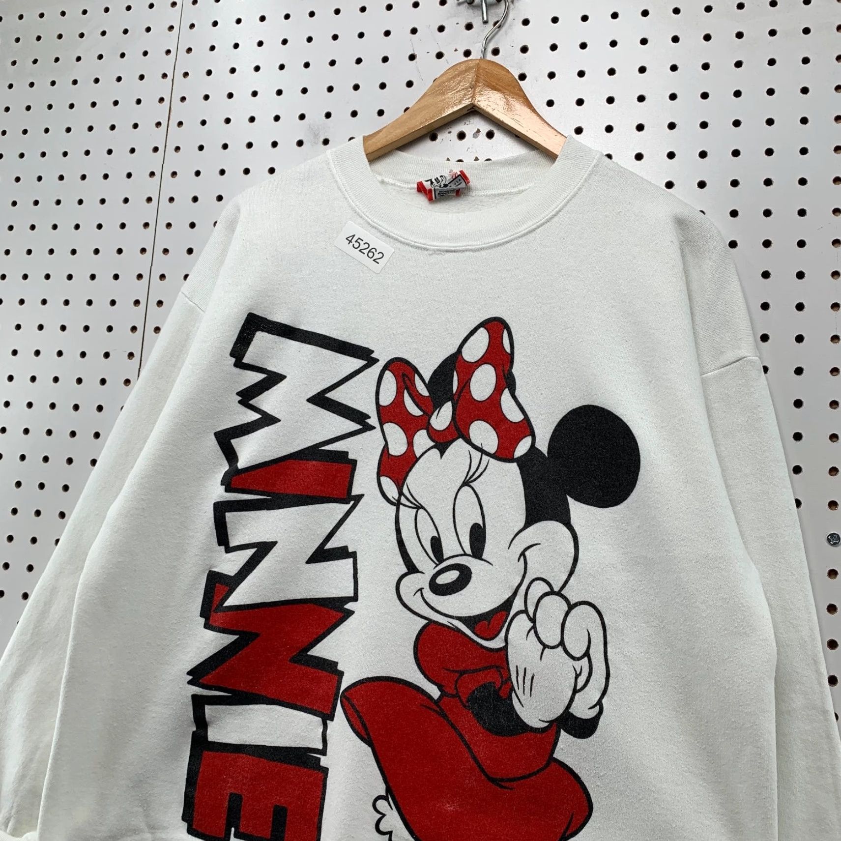 Disney VINTAGE Disney Minnie Mouse Sweatshirt Women XL White Red Double Sided Made USA Size XL / US 12-14 / IT 48-50 - 5 Thumbnail
