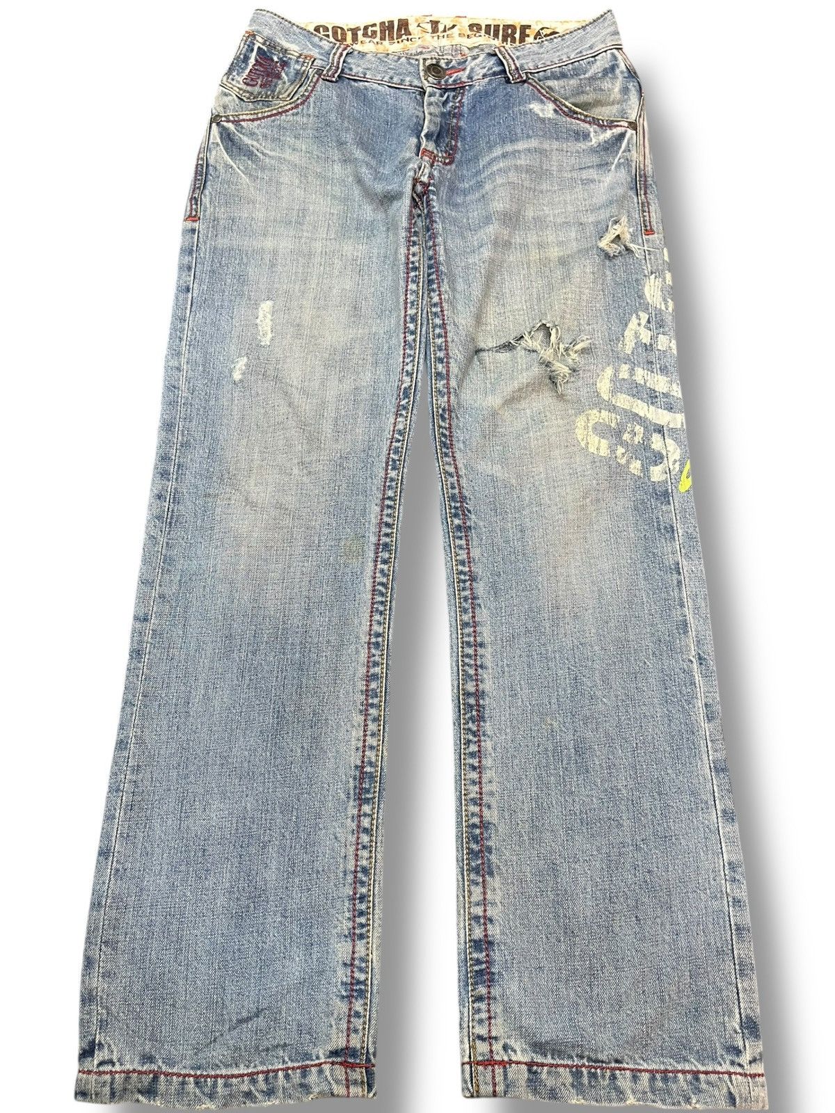 Japanese Brand × Le Grande Bleu (L.G.B.) Vintage Gotcha Surfwear Distressed Denim Size US 32 / EU 48 - 1 Thumbnail