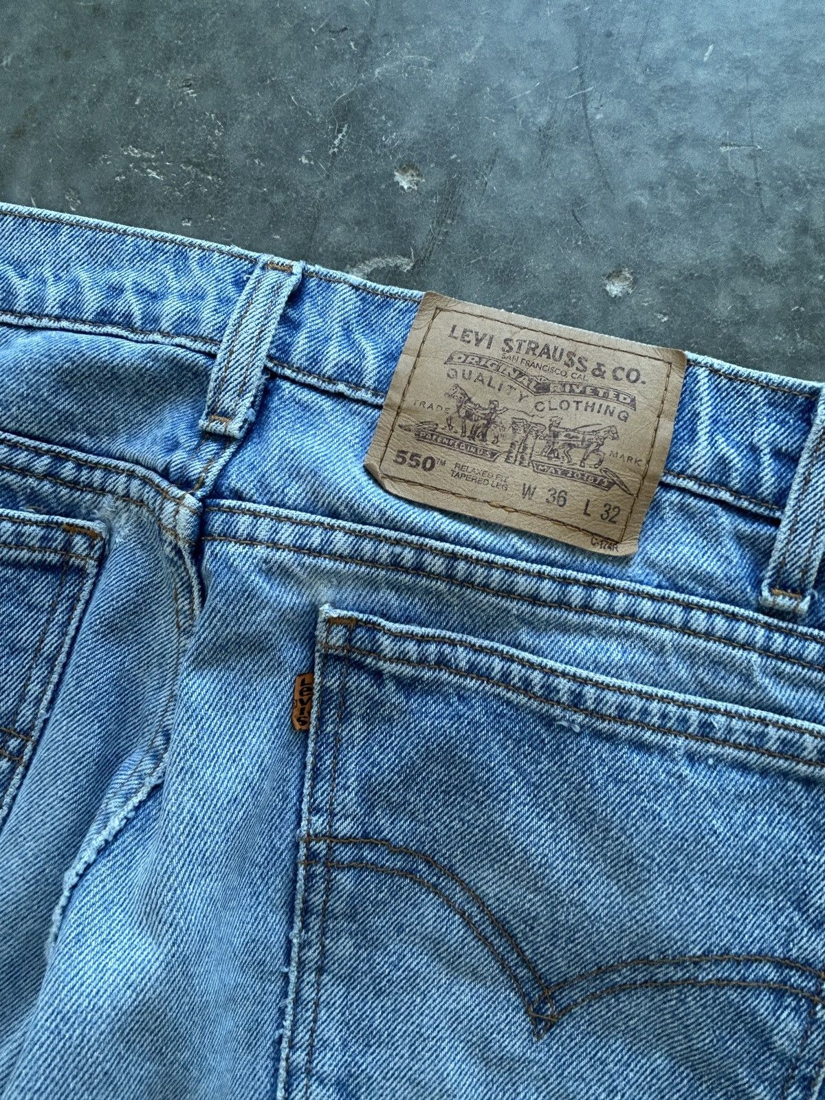 Levi's Vintage 90s Levis 550 Orange Tab Jeans 36x32 Size US 36 / EU 52 - 8 Thumbnail