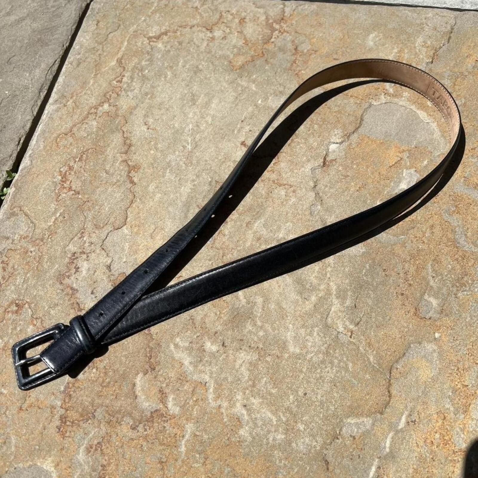 Vintage Vintage Italian 80s Black Leather Belt Made in Italy Size ONE SIZE - 1 Thumbnail