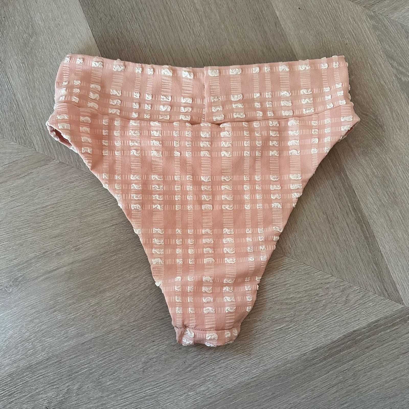 Other Aerie Plaid High Cut Cheeky Swim Bikini Bottoms Pink S Size ONE SIZE - 3 Thumbnail