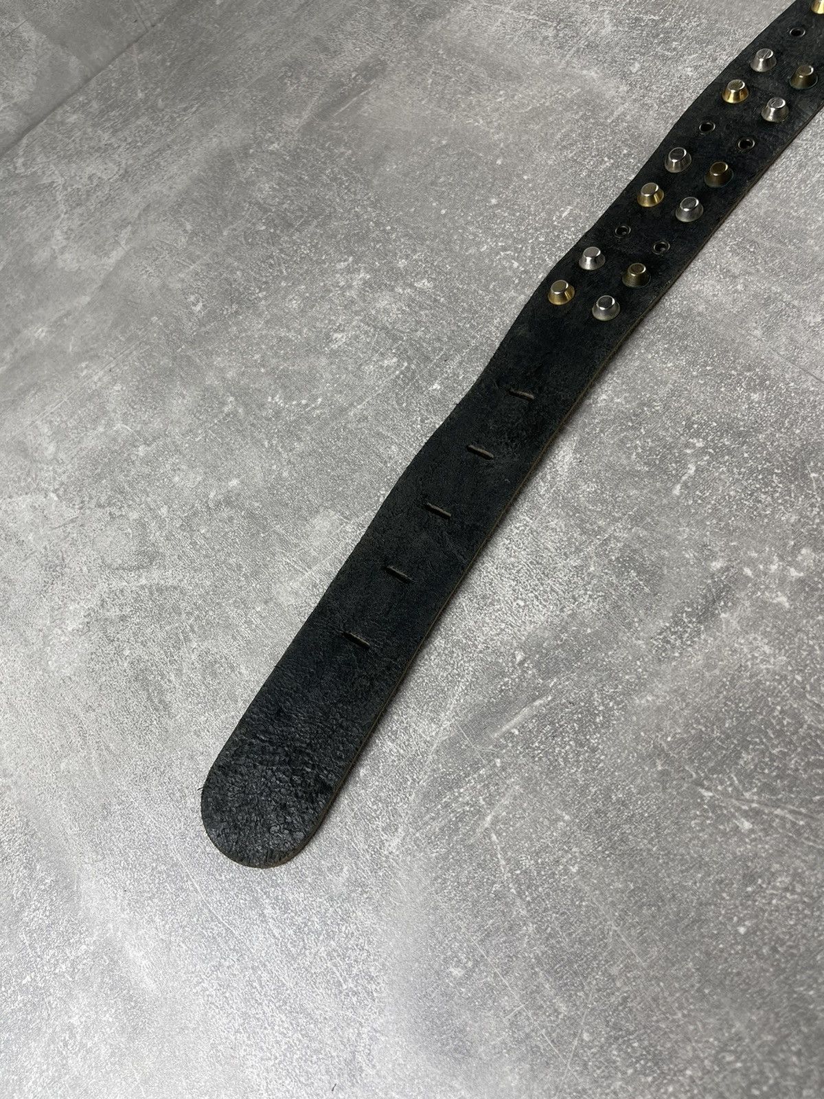 Vintage Vintage Y2K Studded Leather Belt Black Punk Rock Wide Belt Size ONE SIZE - 4 Thumbnail
