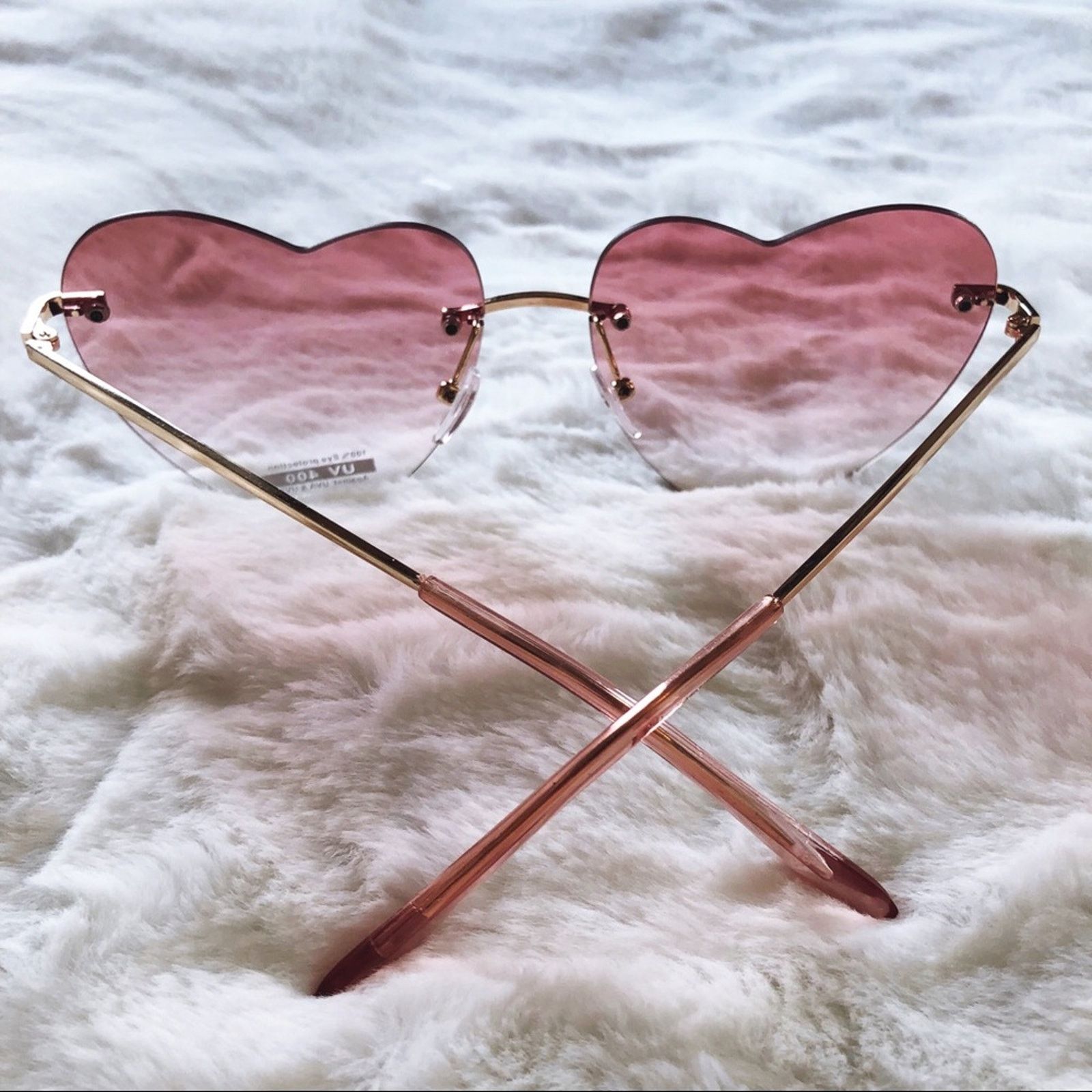 Other Miley Light Pink Gradient Heart Sunglasses Size ONE SIZE - 10 Thumbnail