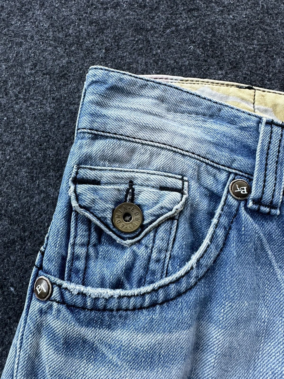 Edwin × If Six Was Nine × Vintage Vintage Edwin Blue Trip Distressed Hawaian Denim D166 Size US 28 / EU 44 - 12 Thumbnail