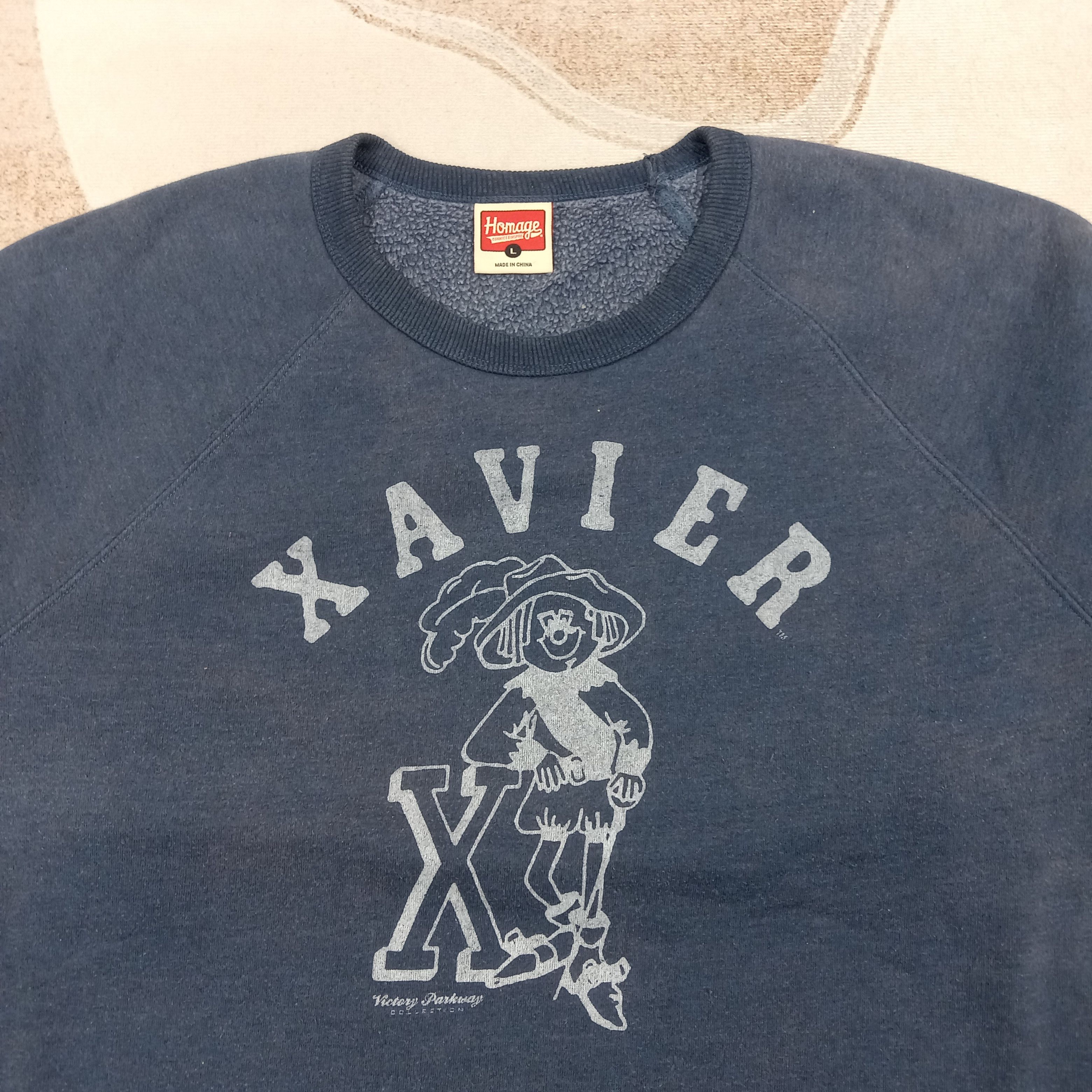 Homage 90s Xavier College University Mascot Promo Sweatshirt C290N5 Size US L / EU 52-54 / 3 - 2 Thumbnail
