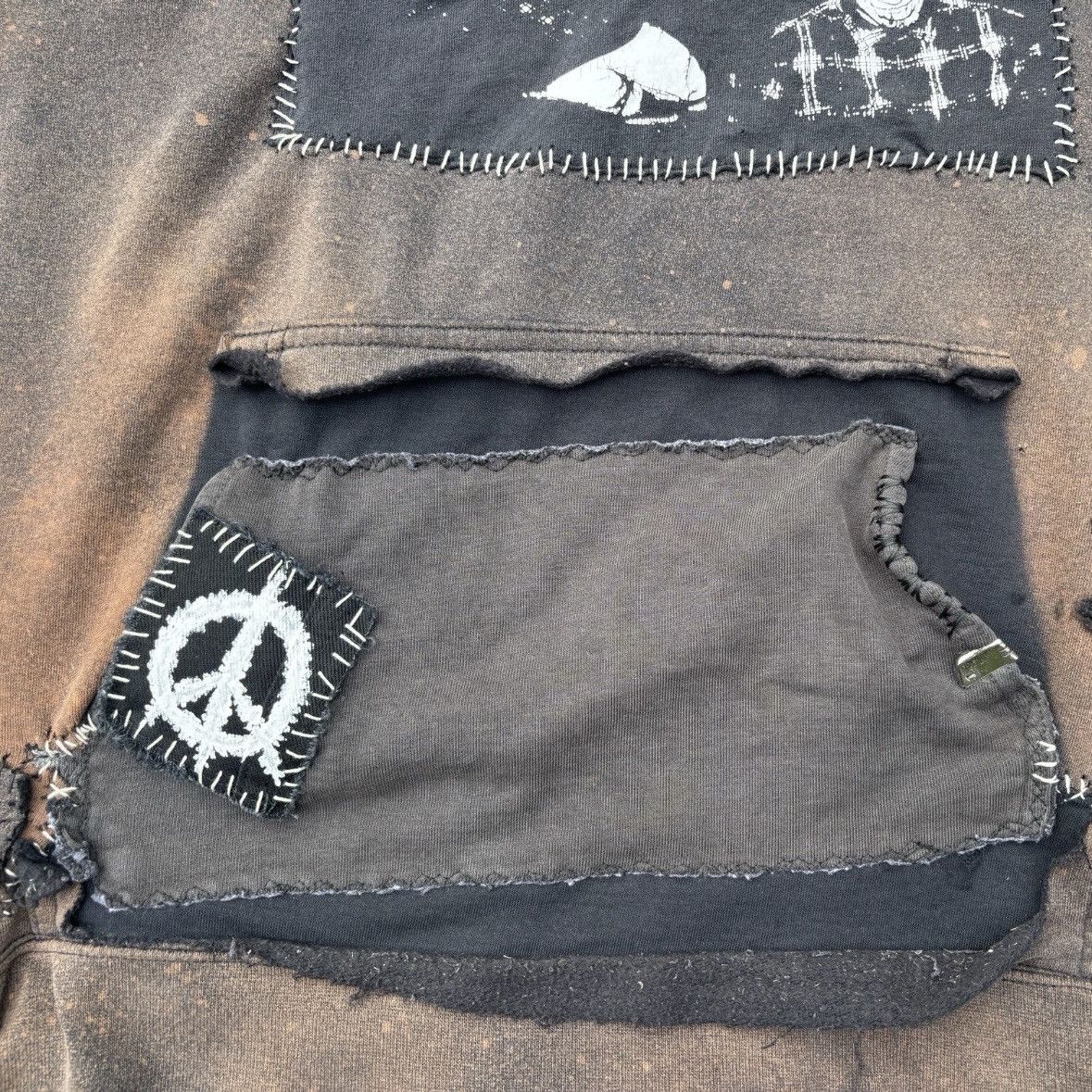 Other Vintage Reconstructed Patchwork Crust Punk Hoodie Size Large Size US L / EU 52-54 / 3 - 3 Thumbnail