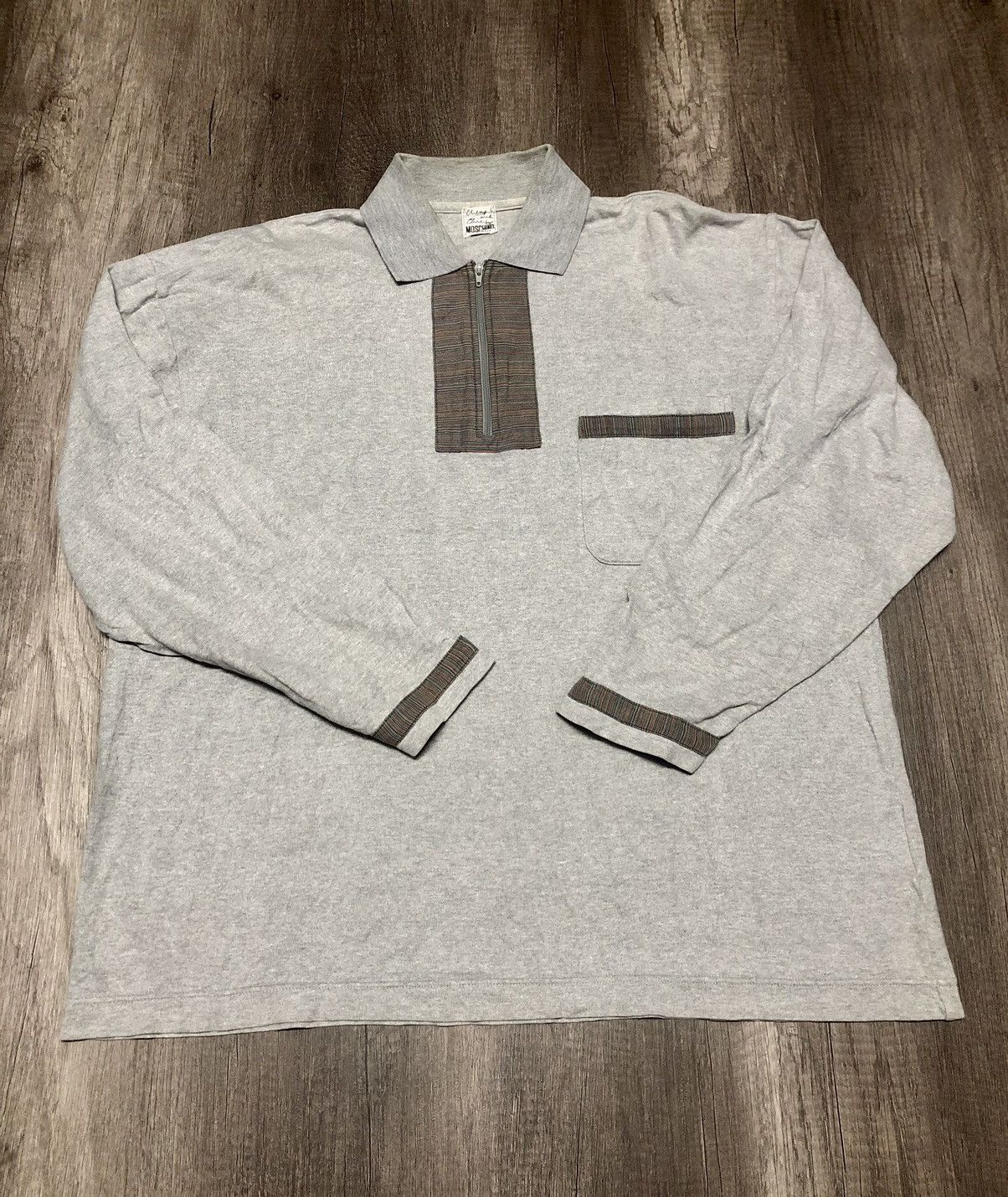 Designer × Moschino × Vintage Vintage Moschino Underwear Long Sleeve Polo Shirt Size US L / EU 52-54 / 3 - 20 Thumbnail