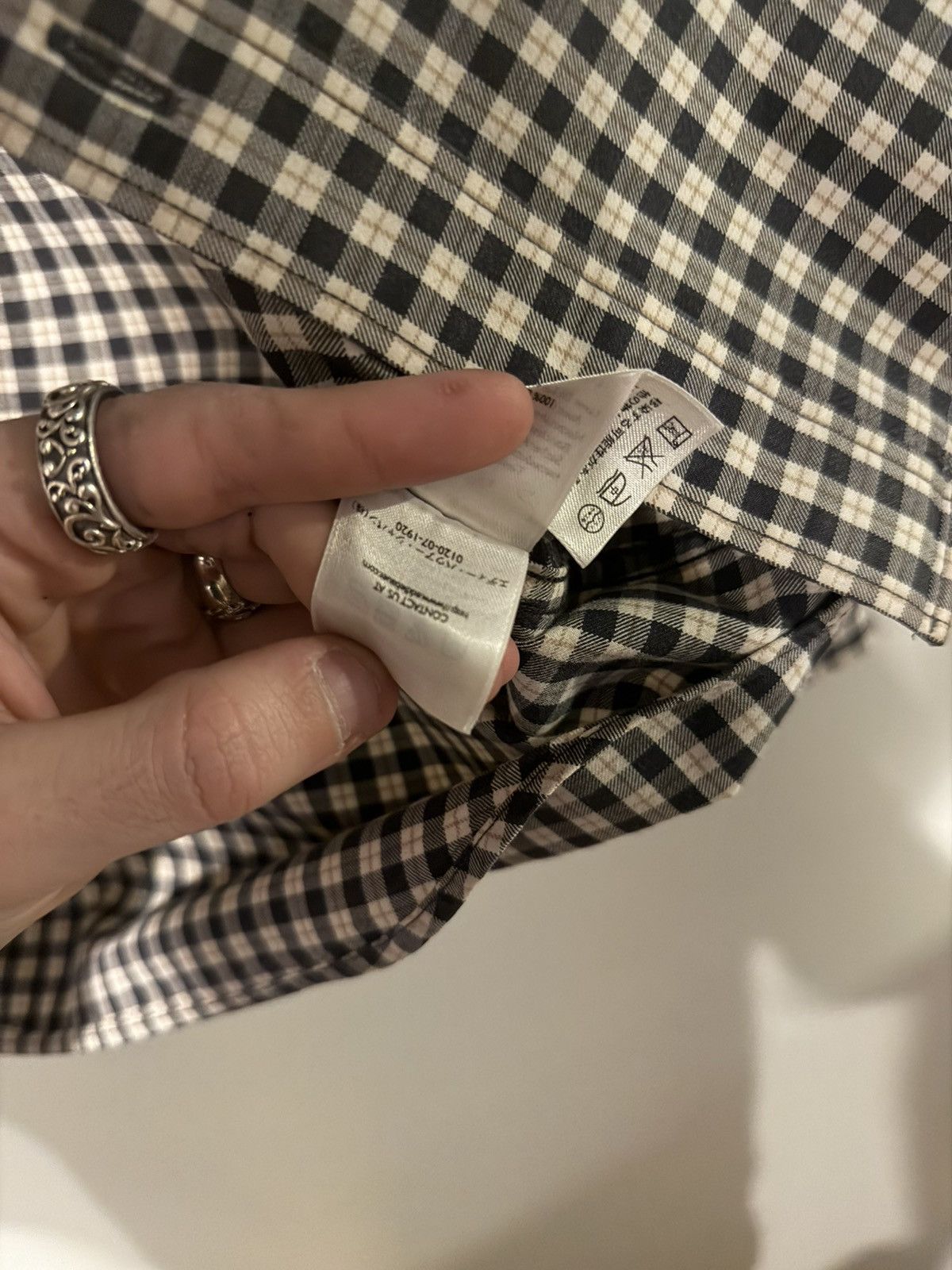 Eddie Bauer Eddie Bauer black and white checkered button up Size US L / EU 52-54 / 3 - 4 Thumbnail