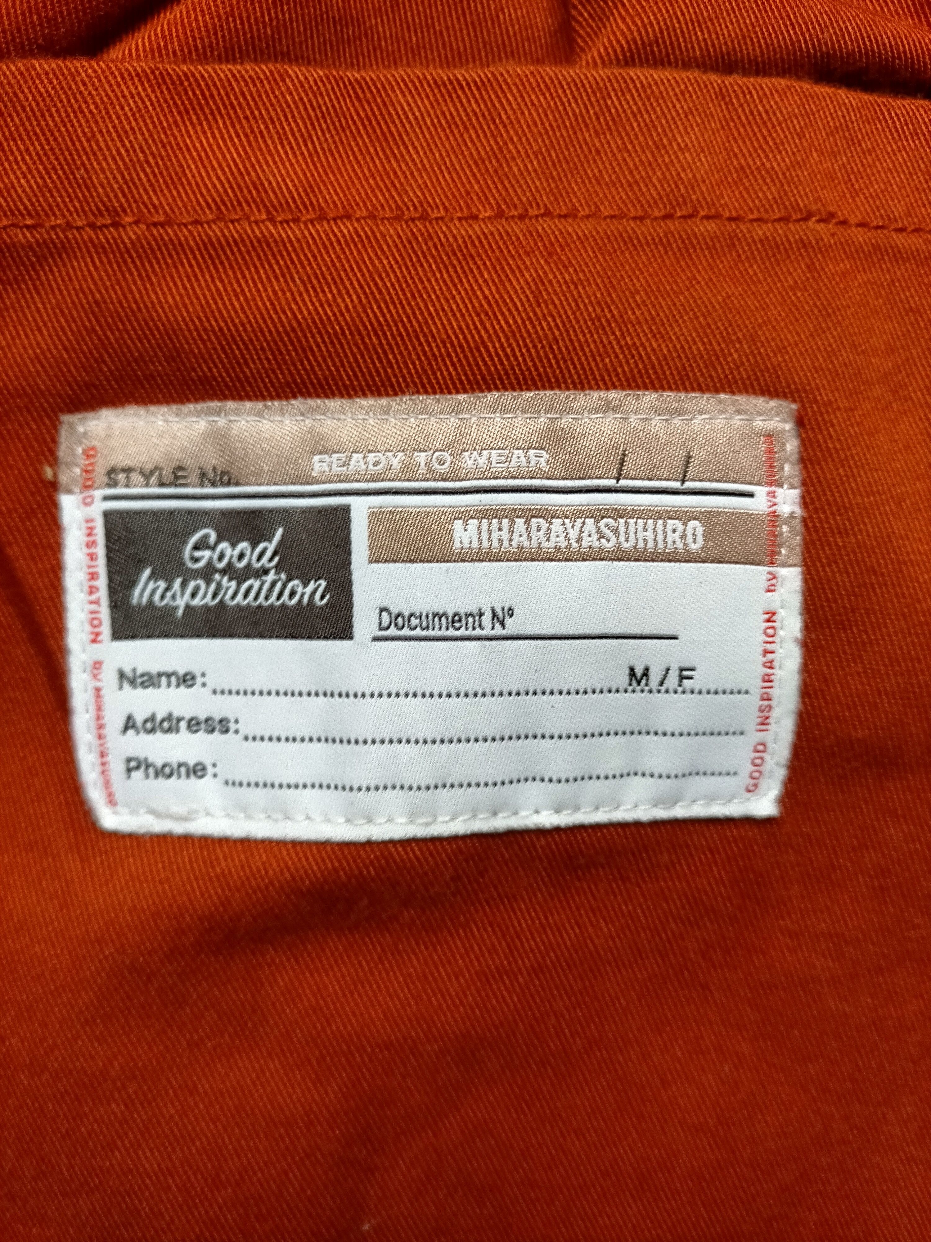 GU × Maison MIHARA YASUHIRO GU x Miharayasuhiro Orange Ralexed Baggy Pants Size US 28 / EU 44 - 10 Thumbnail