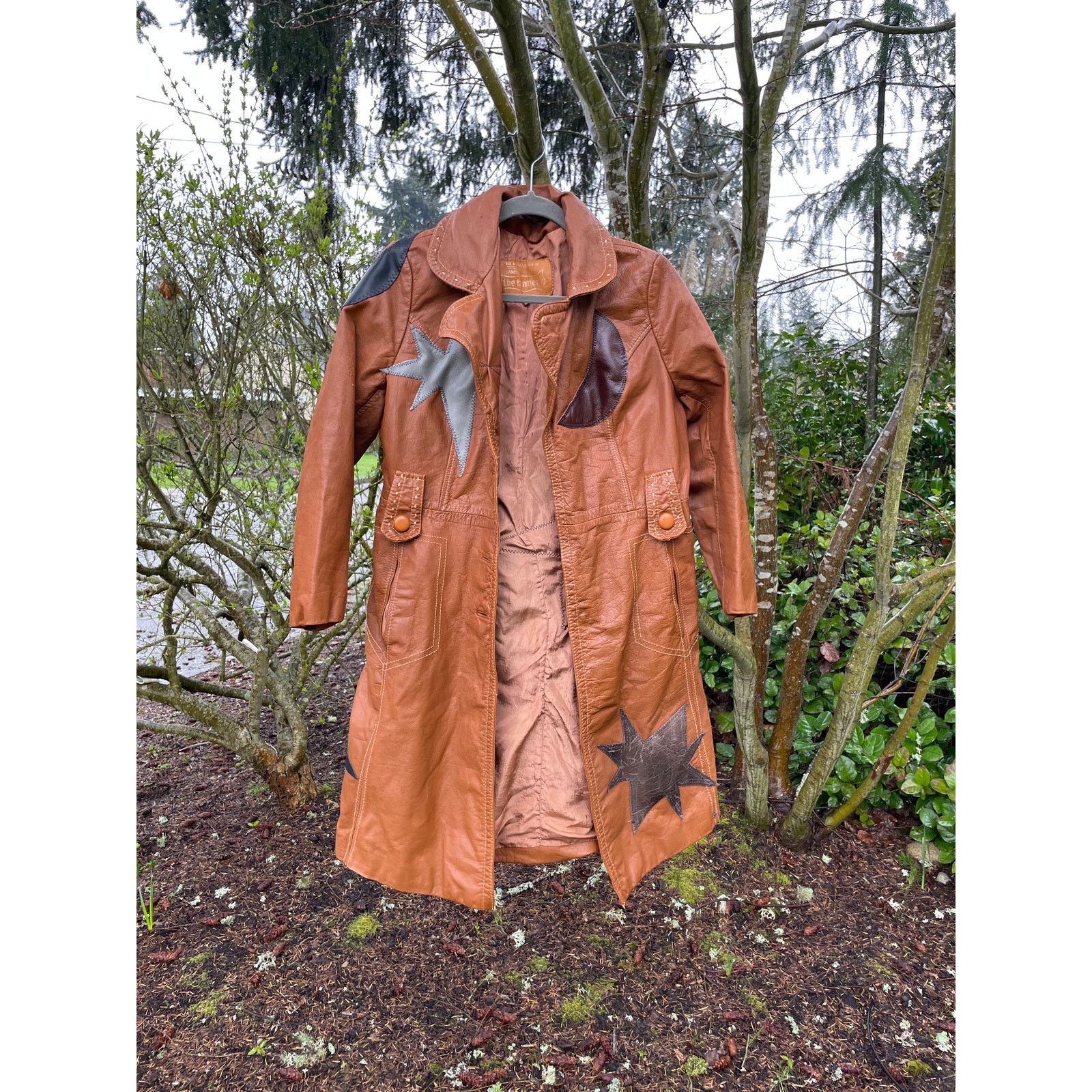Handmade Large Upcycled Celestial Real Genuine Leather Jacket Size L / US 10 / IT 46 - 10 Thumbnail
