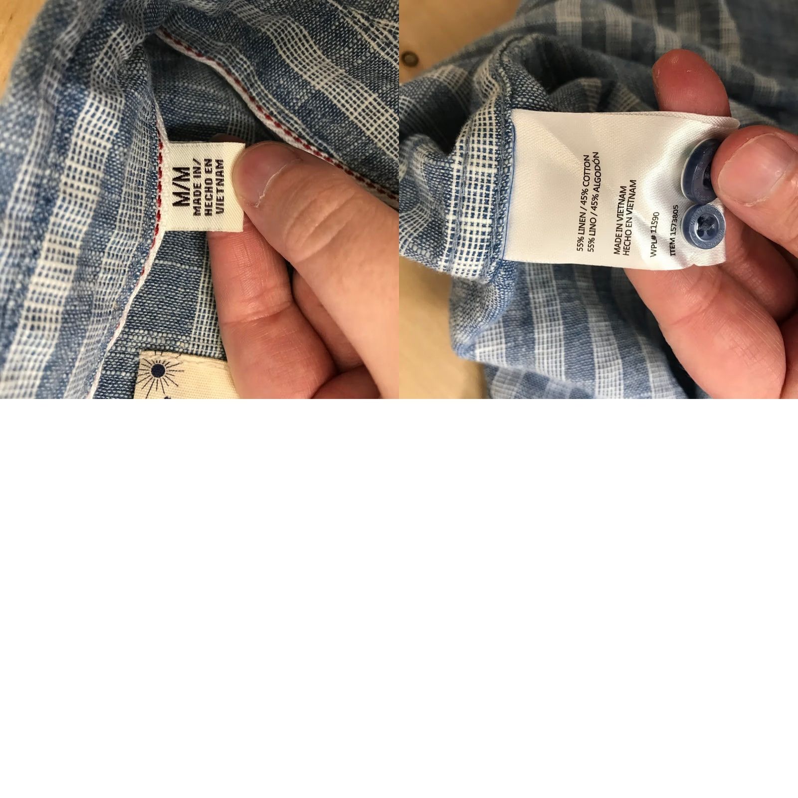 Weatherproof Weatherproof Vintage Shirt, Striped, Linen Blend, Short Sleeve, Button-Down, Blue White, Men, M Size US M / EU 48-50 / 2 - 8 Thumbnail