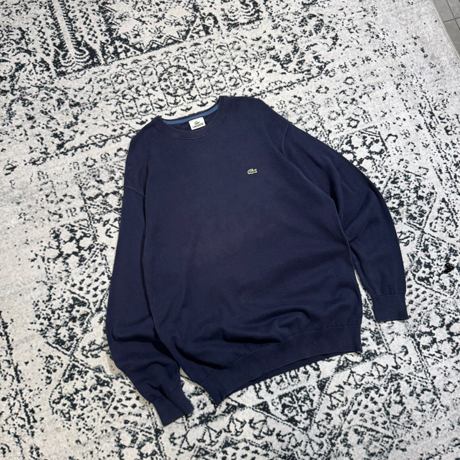 Lacoste × Vintage Vintage Lacoste Unisex Navy Blue Cotton Sweater Size L Size US L / EU 52-54 / 3 - 4 Thumbnail