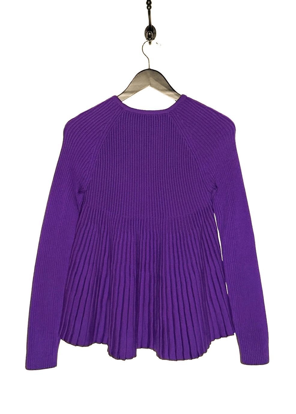 Alexander McQueen Alexander McQueen Royal Purple Ribbed Wool Flare Sweater Size S / US 4 / IT 40 - 4 Thumbnail