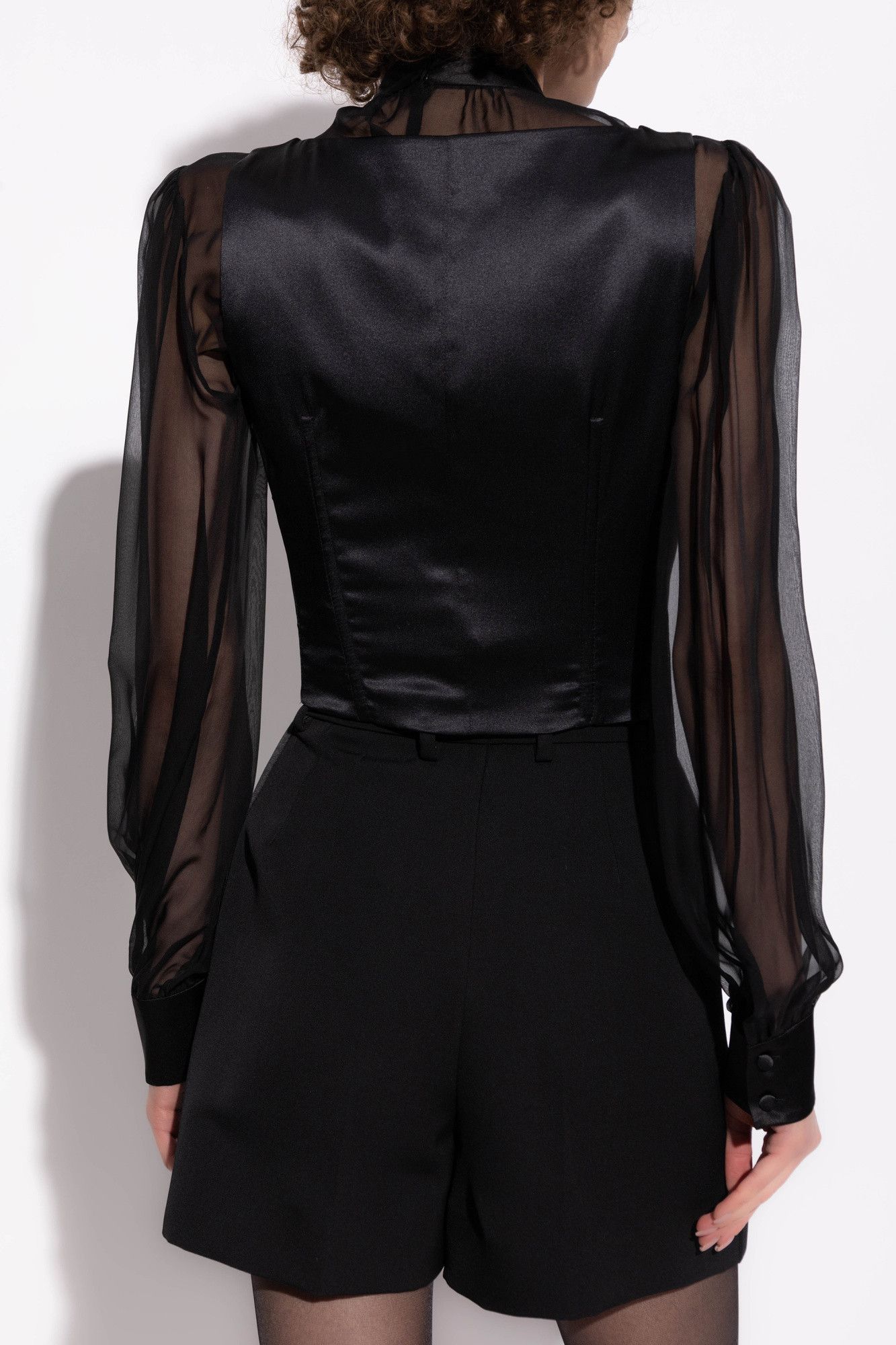 Dolce & Gabbana o1s22i1n0225 Silk Tuxedo Vest in Black Size S / US 4 / IT 40 - 4 Thumbnail