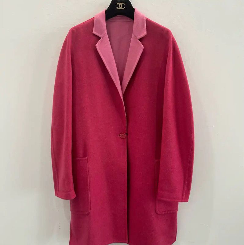 Max Mara MaxMara Pink Wool Coat for Women 0089 Size M / US 6-8 / IT 42-44 - 1 Thumbnail