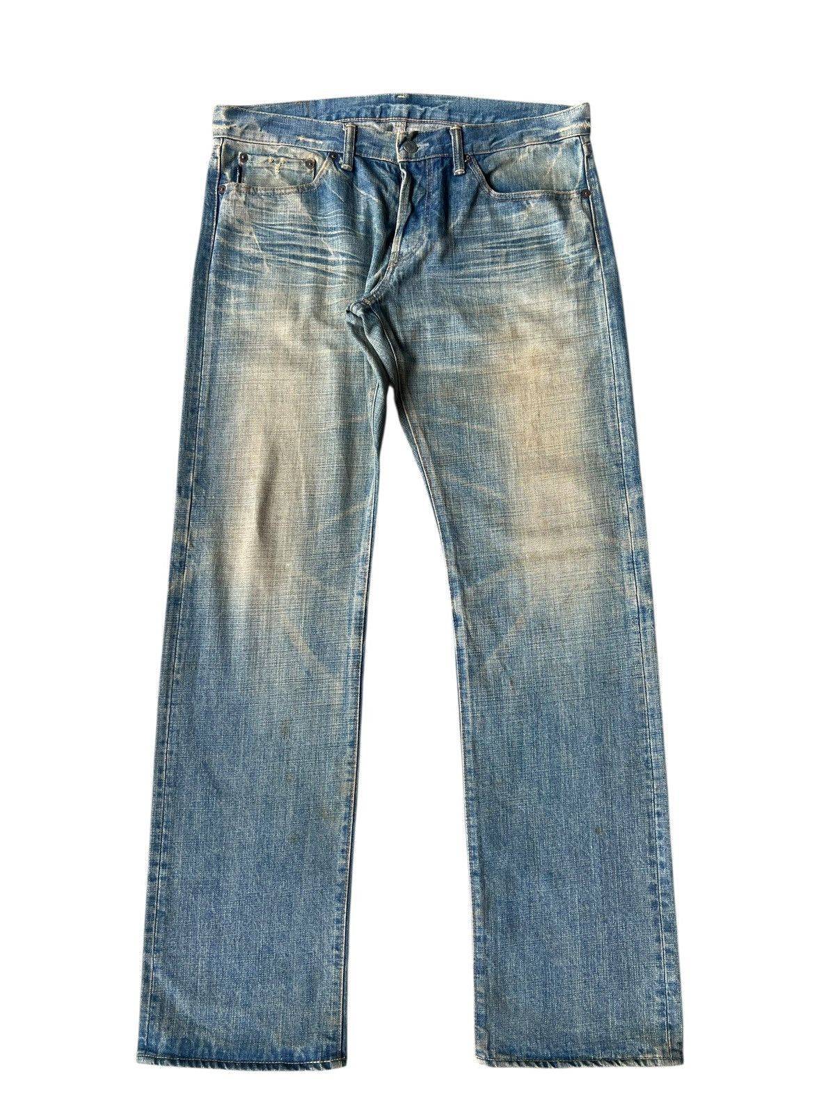Eternal ETERNAL Japan Buttonfly Distressed Aging Mud Denim Jeans Size US 34 / EU 50 - 1 Thumbnail
