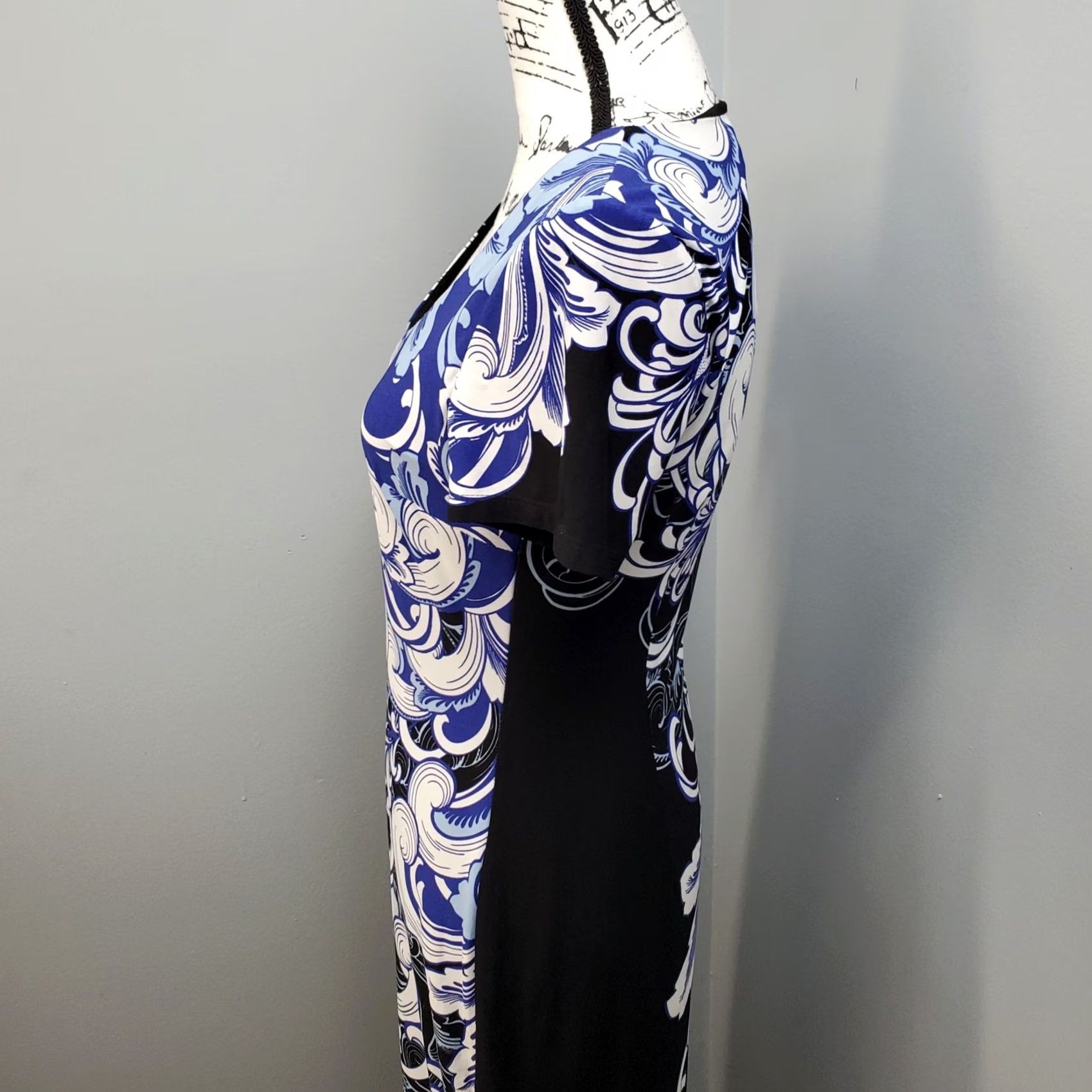 Boston Proper Boston Proper Dress Womens 8 Feather Scroll Sheath Multi Floral Lined Scoop Neck Size M / US 6-8 / IT 42-44 - 5 Thumbnail