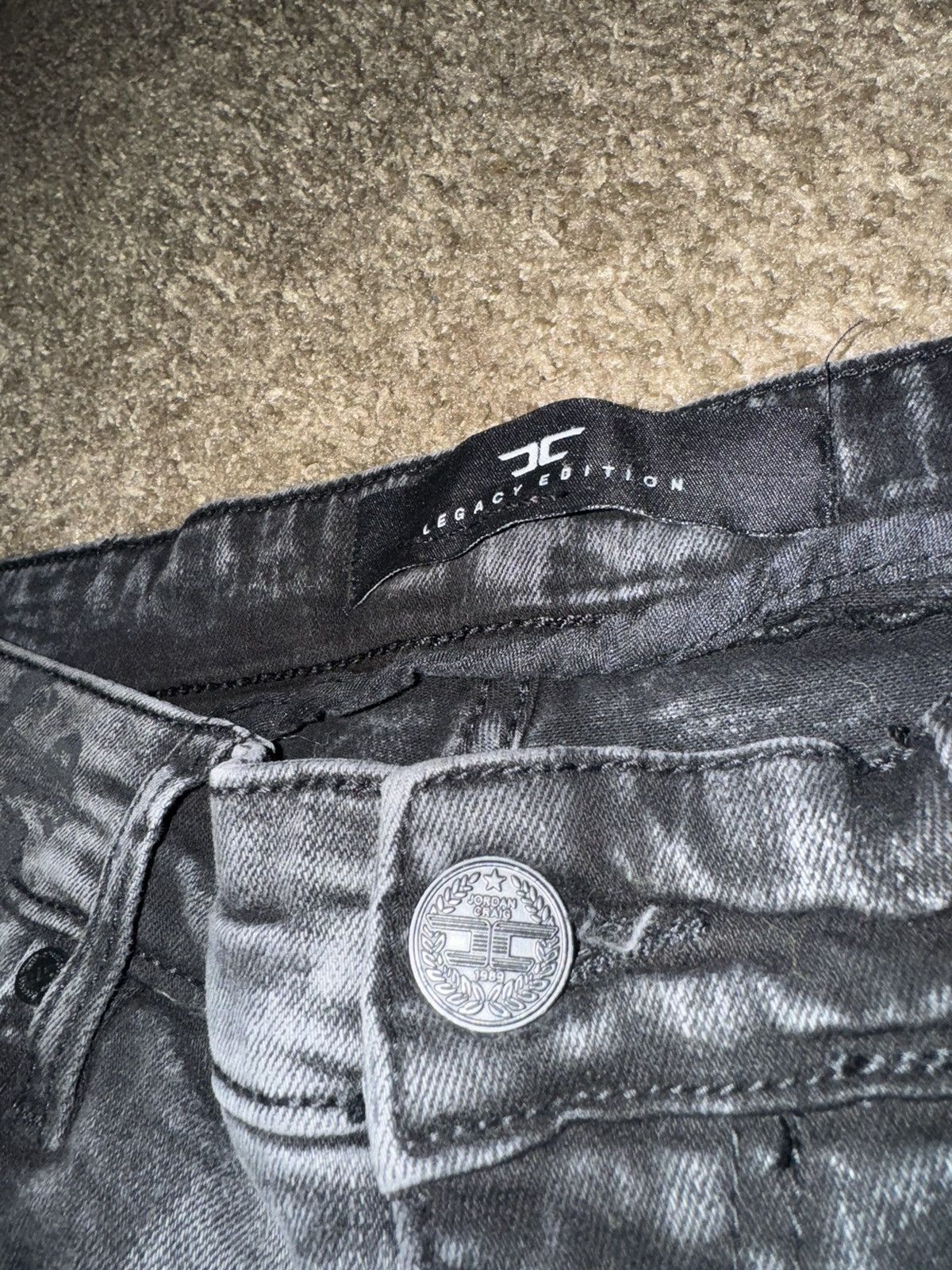 Jordan Craig Black Rhinestone Denim Size US 33 - 2 Thumbnail