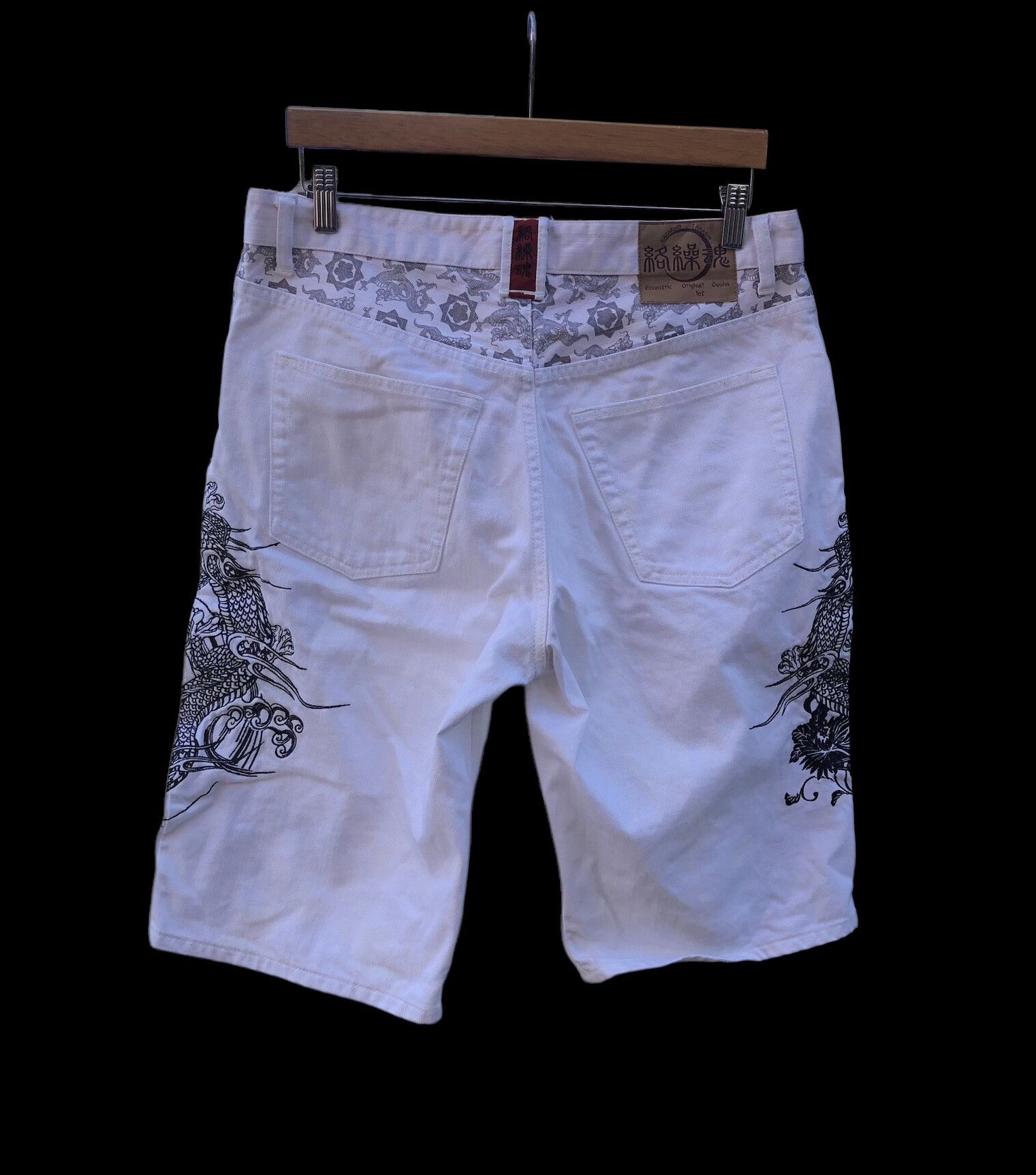 Japanese Brand Rare Karakuri Tamashii Eccentric Original Denim Dragon Art Size US 35 - 2 Thumbnail