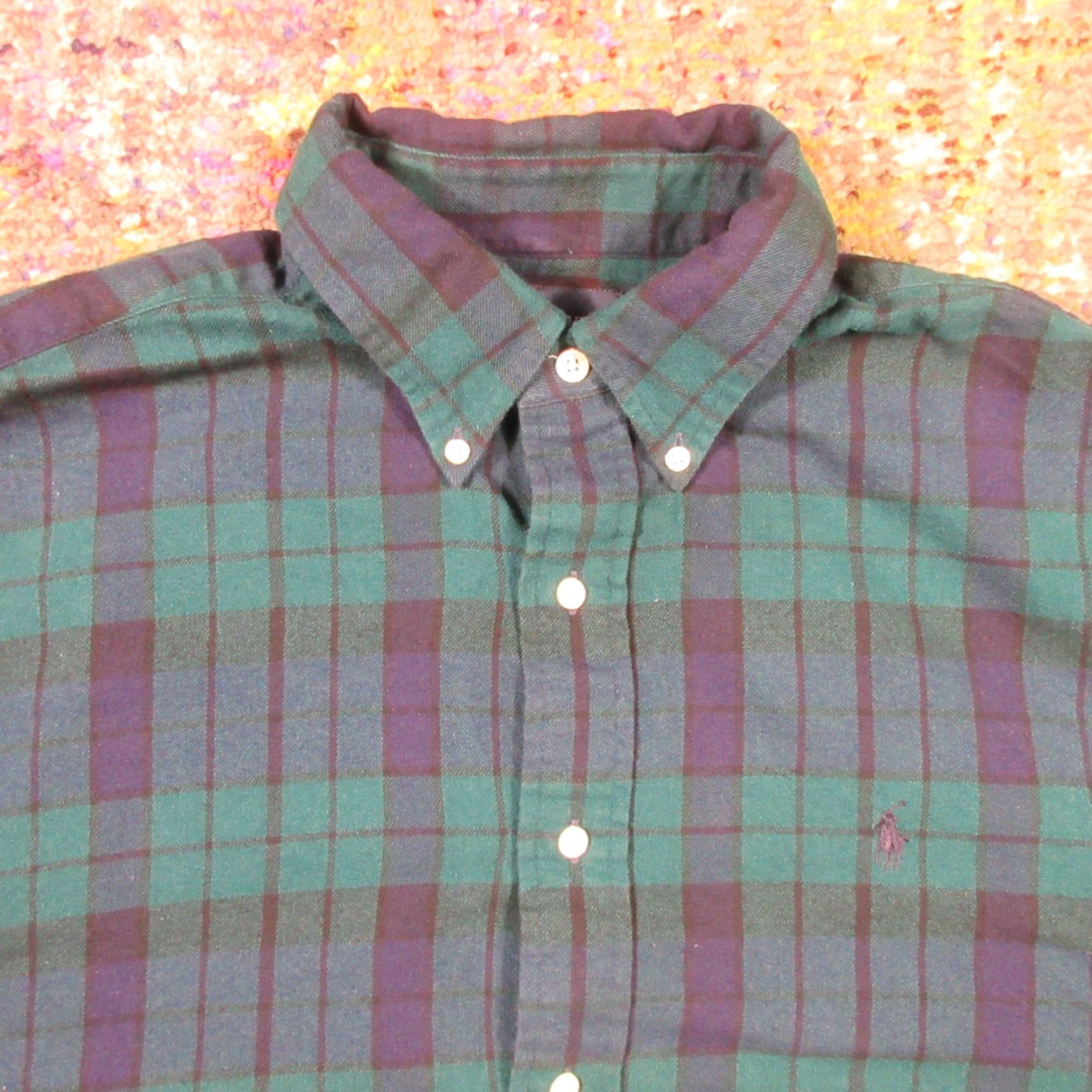 Polo Ralph Lauren VTG Polo Ralph Lauren Flannel Shirt Mens L Oversized Black Watch Plaid EUC Shirt Button-Up Slim Fit Men’s Blue Cotton Casual Vintage Size US L / EU 52-54 / 3 - 4 Thumbnail