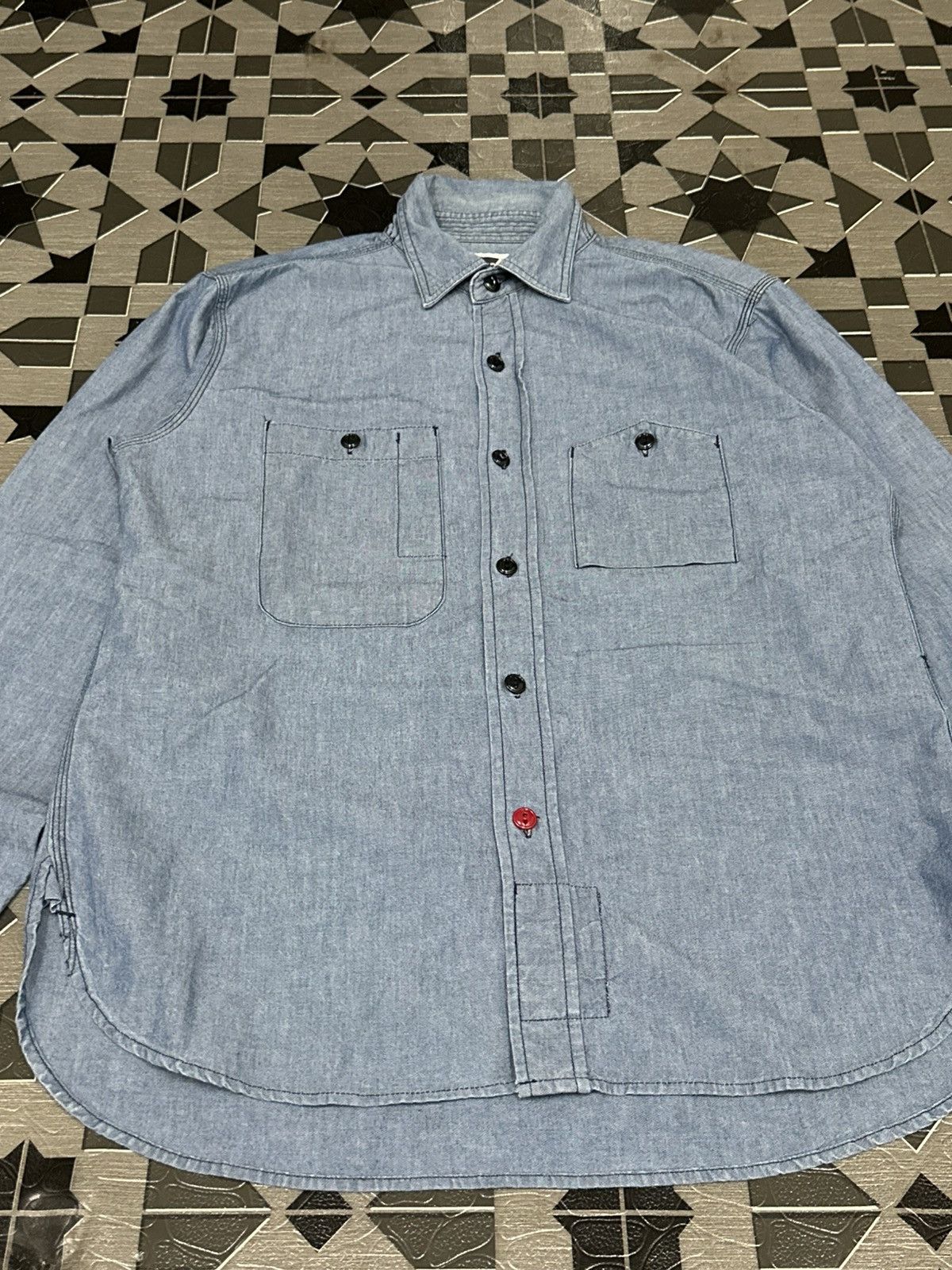 Engineered Garments Engineered Garments Work Shirt In Indigo Cotton Chambray Size US M / EU 48-50 / 2 - 9 Thumbnail