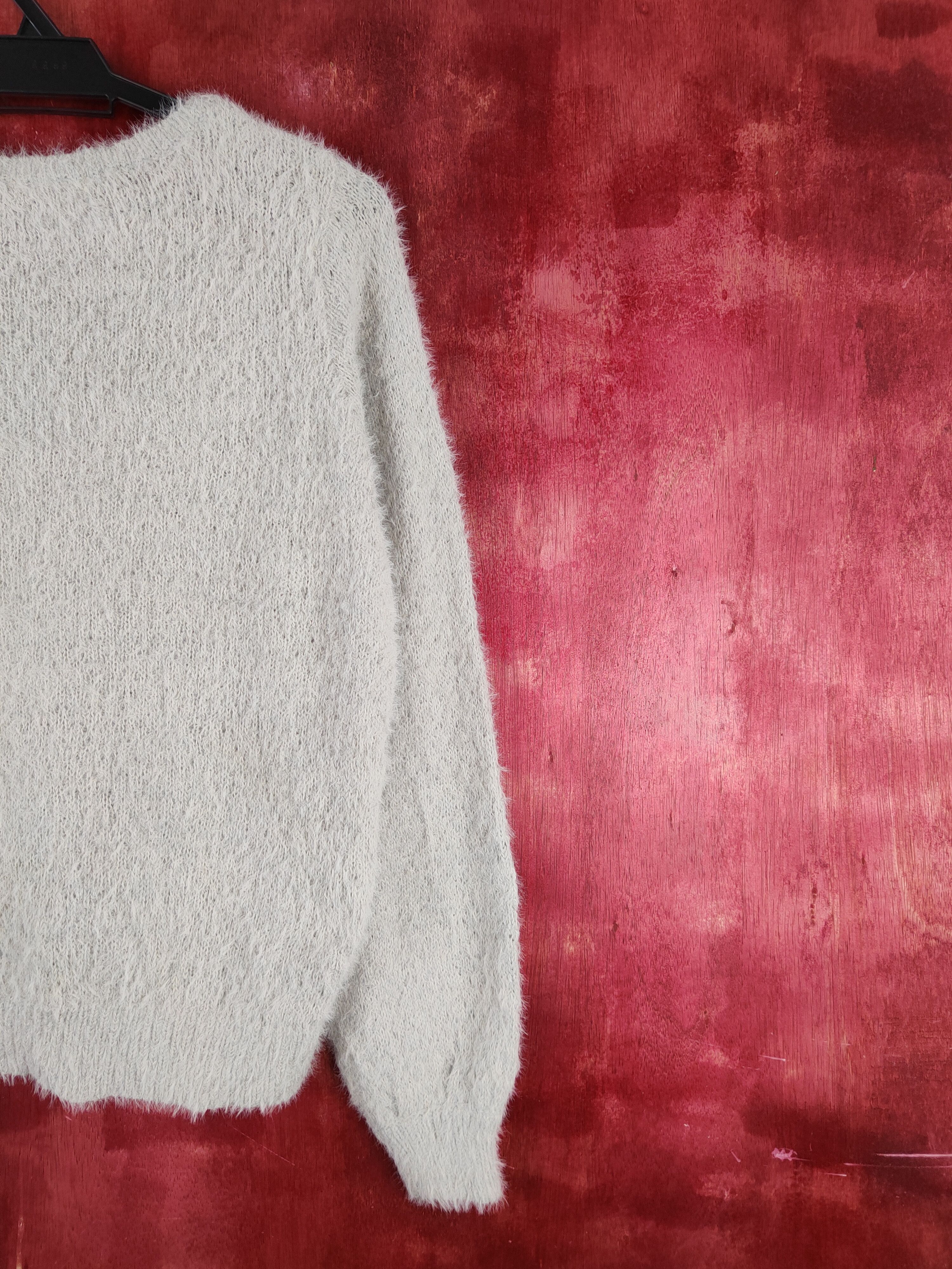 Homespun Knitwear Glacier Gray Shag Shaggy Fur Mohair Knitwear #S2028 Size M / US 6-8 / IT 42-44 - 9 Thumbnail